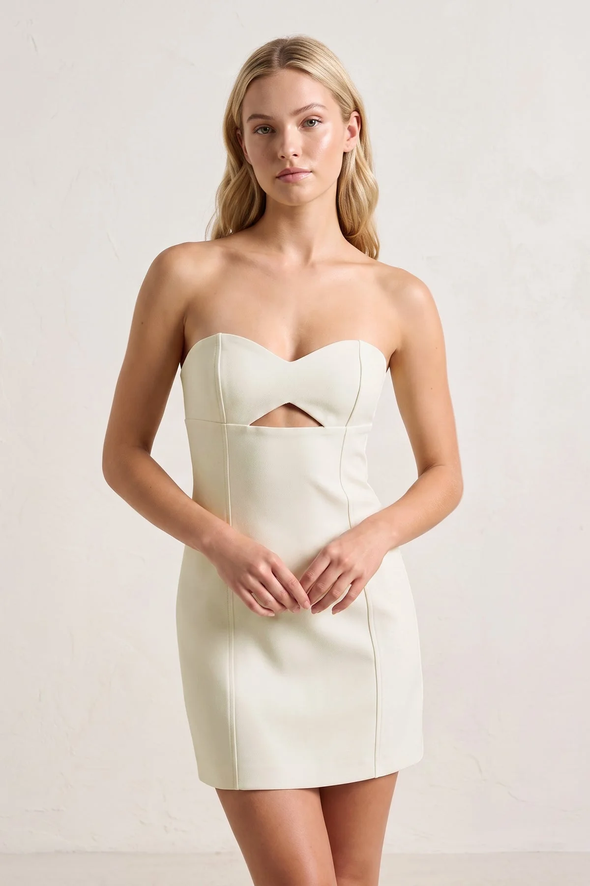 Yellow Sweetheart Keyhole Sheath Satin Homecoming Dress