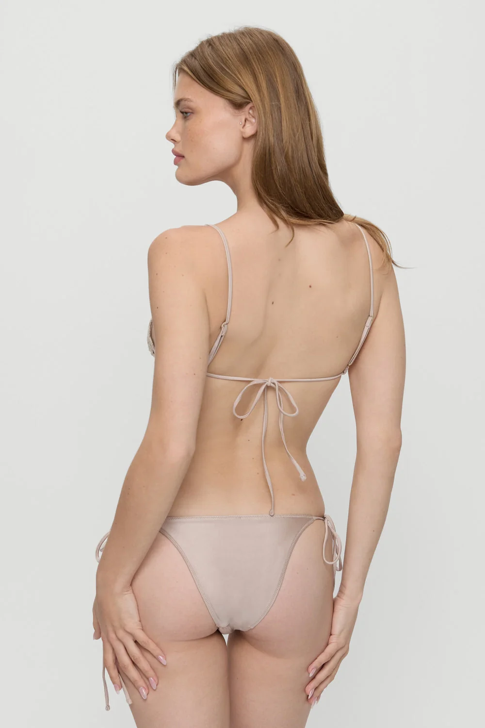 Mackenzie Satin Cheeky Bikini Bottom - Birthday Suit