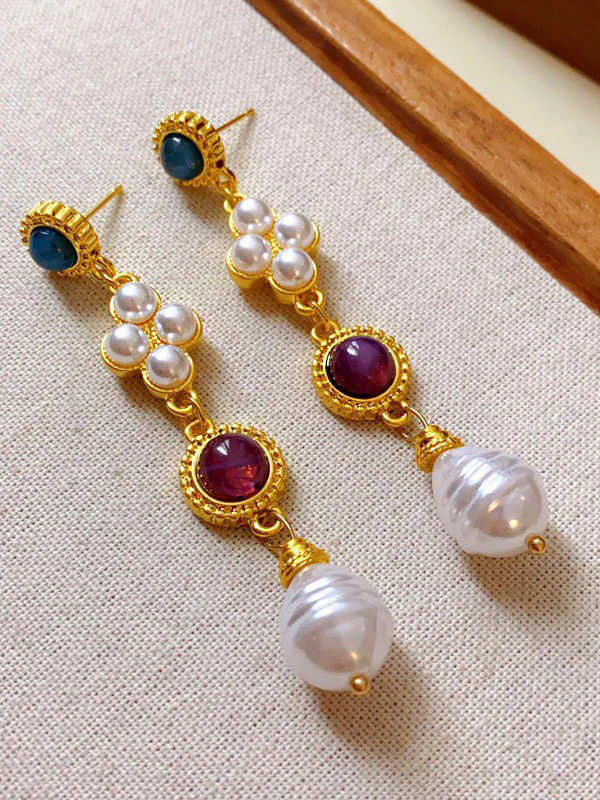 Geometric Tasseled Drop Earrings