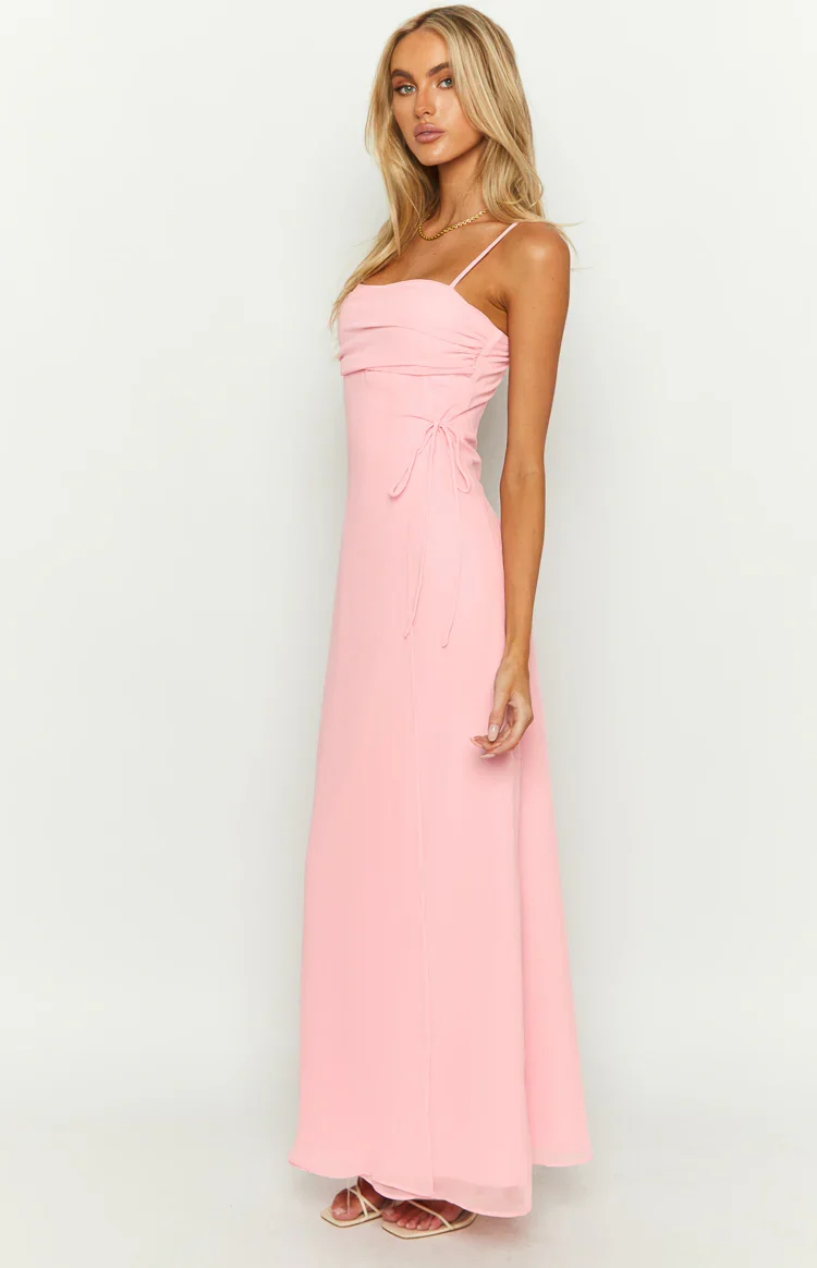 Flossie Pink Sleeveless Maxi Dress