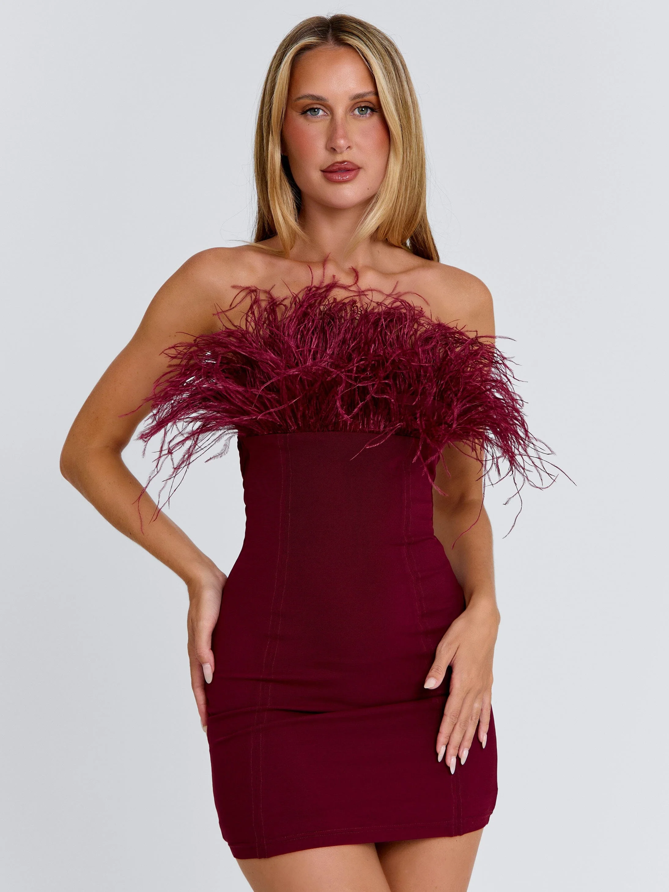 Shona-Mini-Dress-Burgundy - luluinthesky