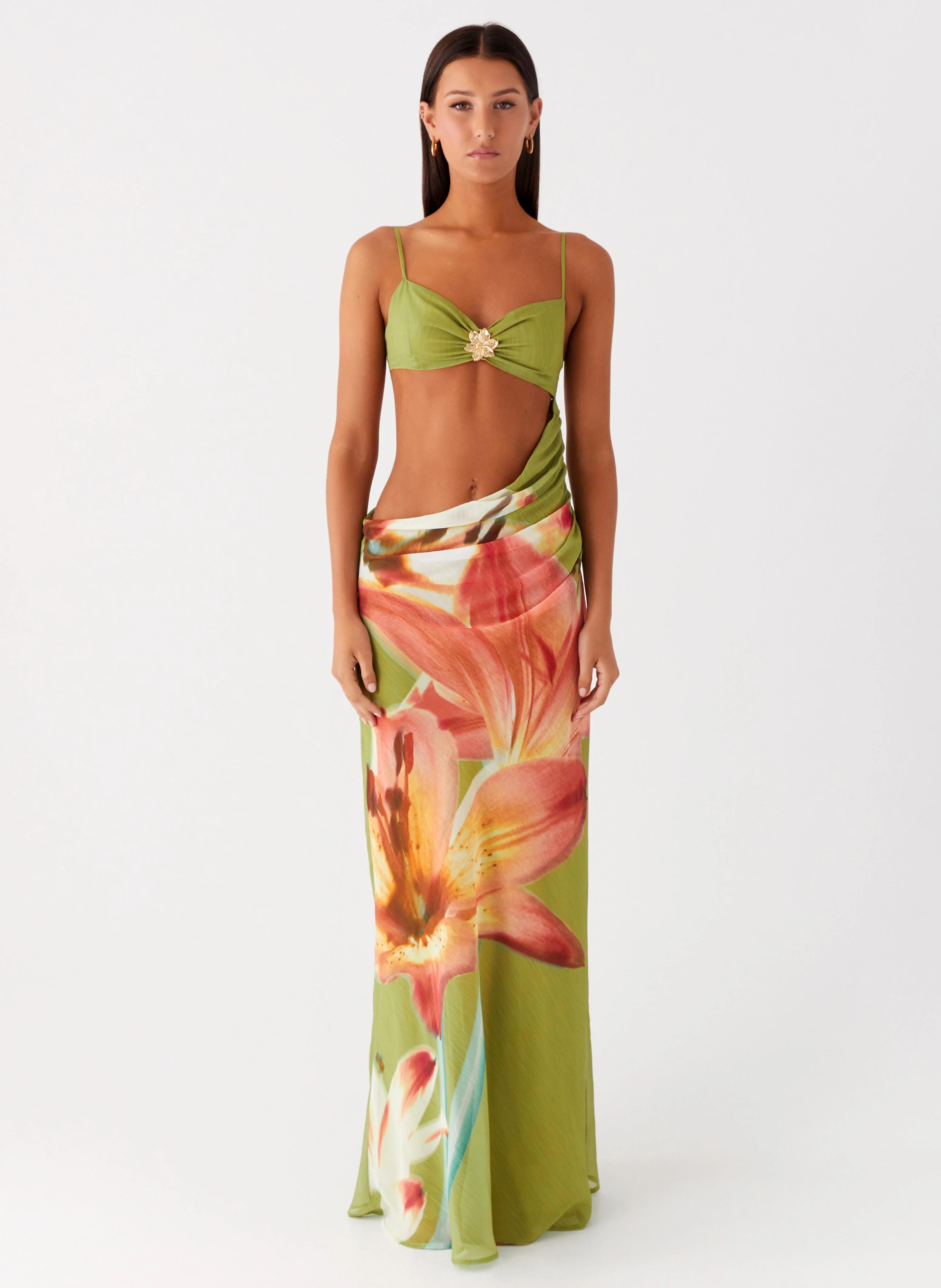 Tropic Rush Cut Out Maxi Dress - Jungle Floral - luluinthesky