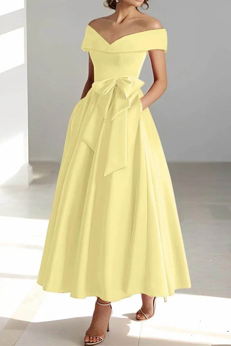 Off The Shoulder Sleeveless Ankle Length Mother Dresses CM0332
