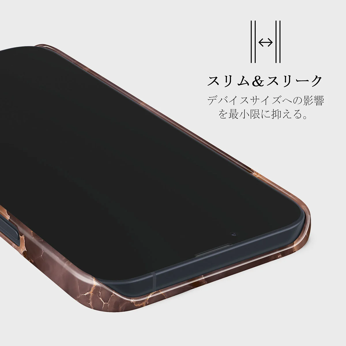 Fire Wood - Brown Marble iPhone 13 Mini ケース