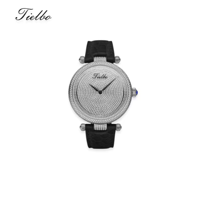 T128M Starlight Iced-Out Watch – Swiss Quartz, Full Crystal, 45mm
