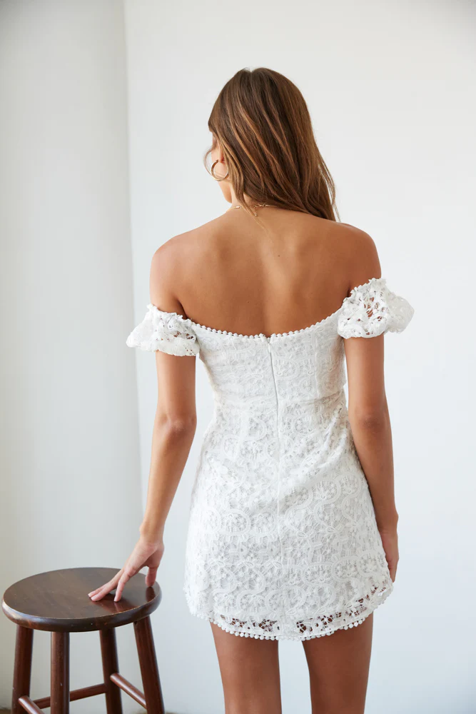 Karlie Lace Puff Sleeve Mini Dress - luluinthesky