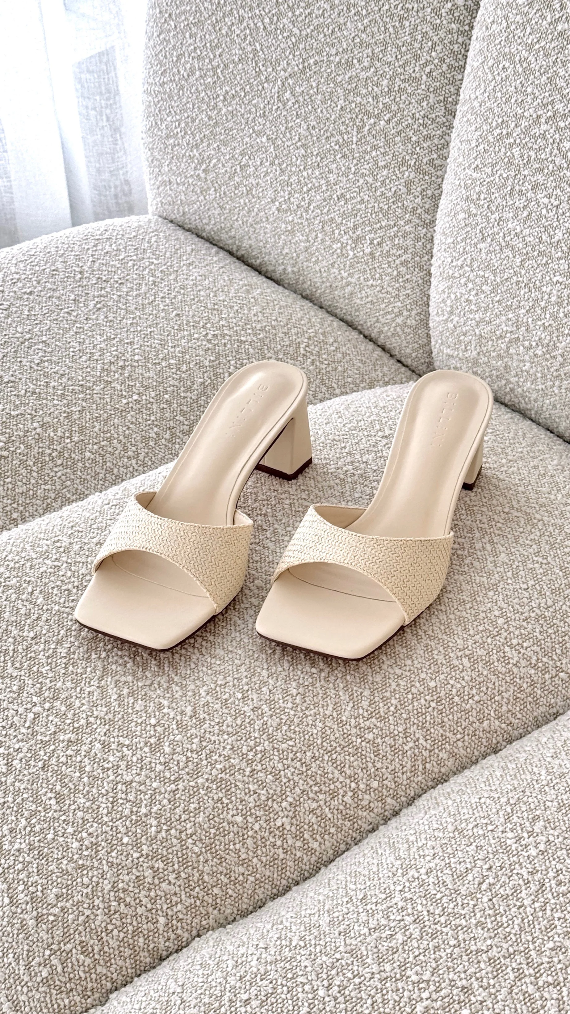 Freda Heel - Cream Raffia