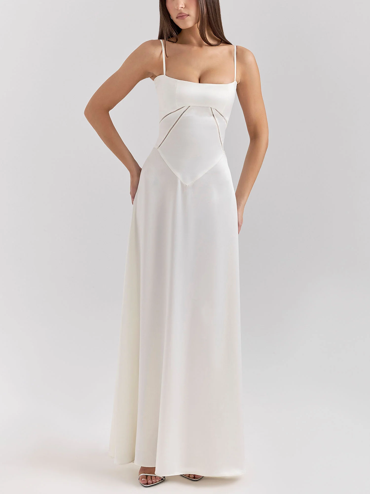 White Spaghetti Strap Maxi Dress