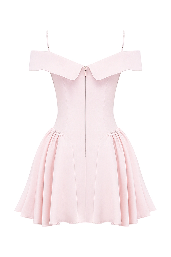 Ballerina Pink Off Shoulder Mini Dress