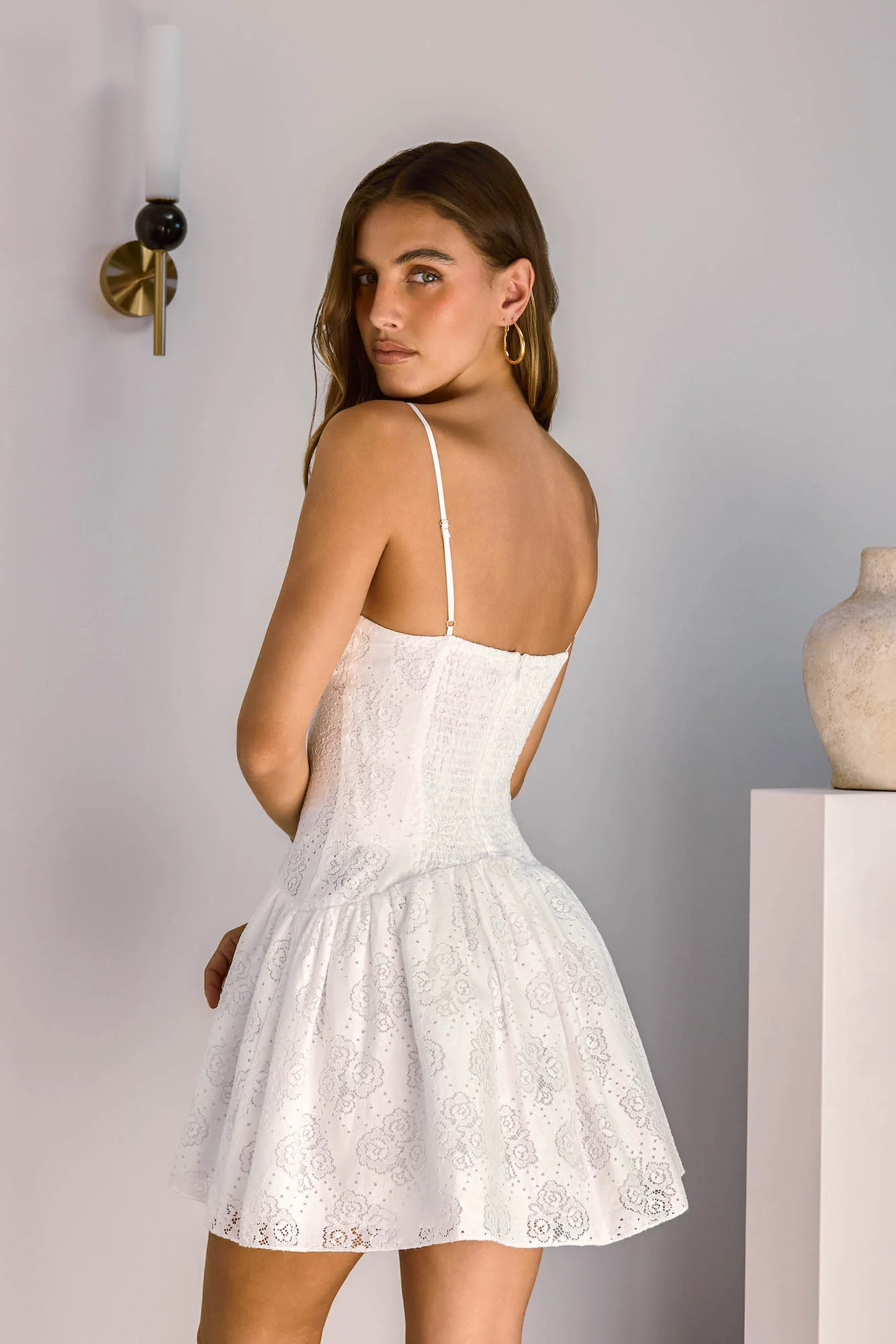 Love In Lights Mini Dress White - luluinthesky