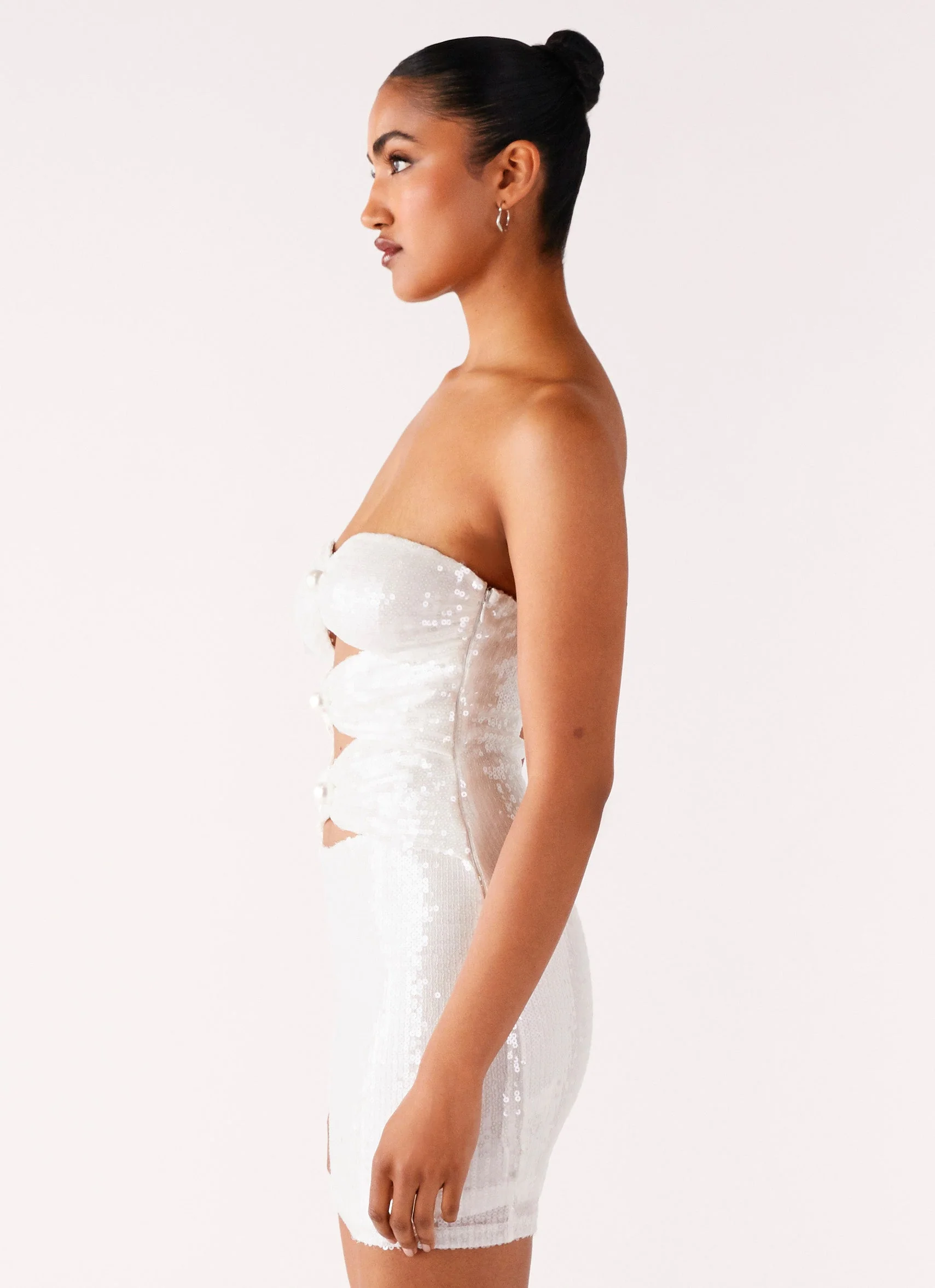 Clyra Sequin Mini Dress - Ivory