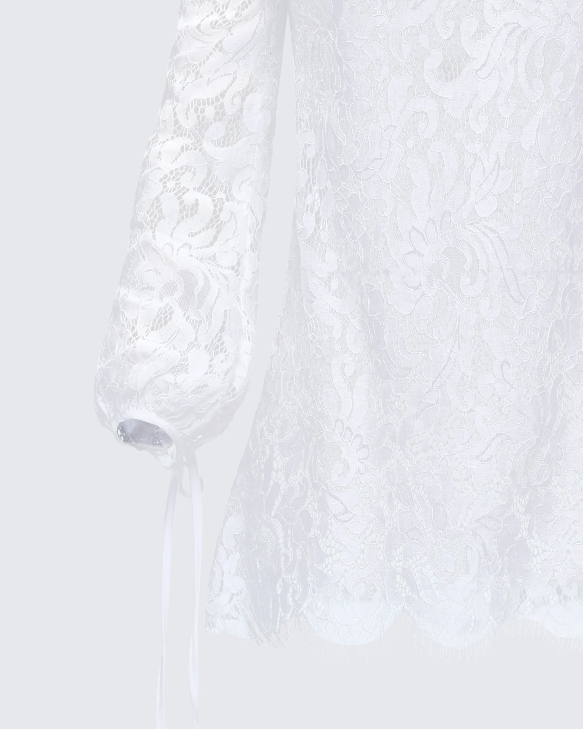 Rosetta Cream Lace Scalloped Mini Dress