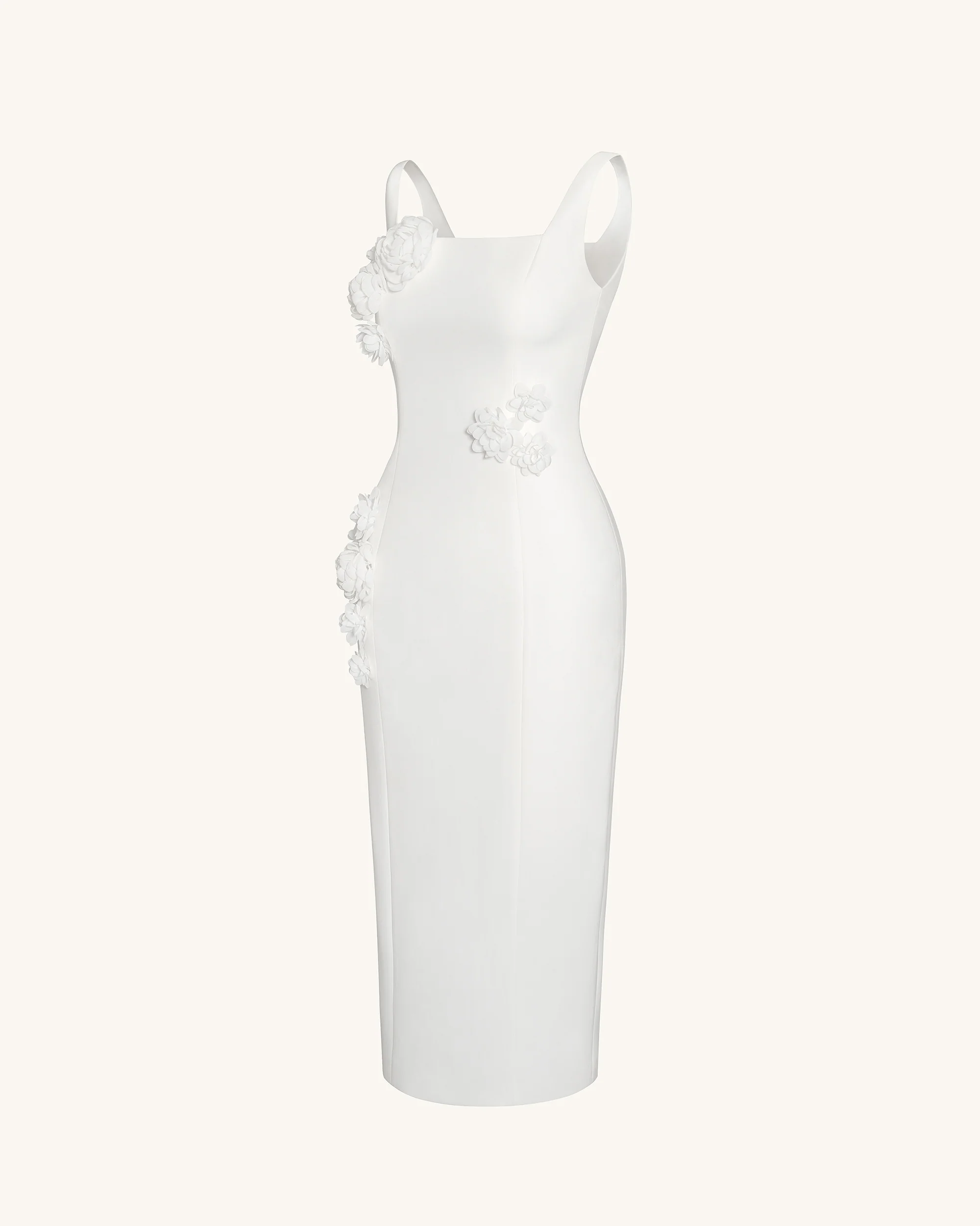 Garden Grace Sheath Dress - White - FASHION NOB
