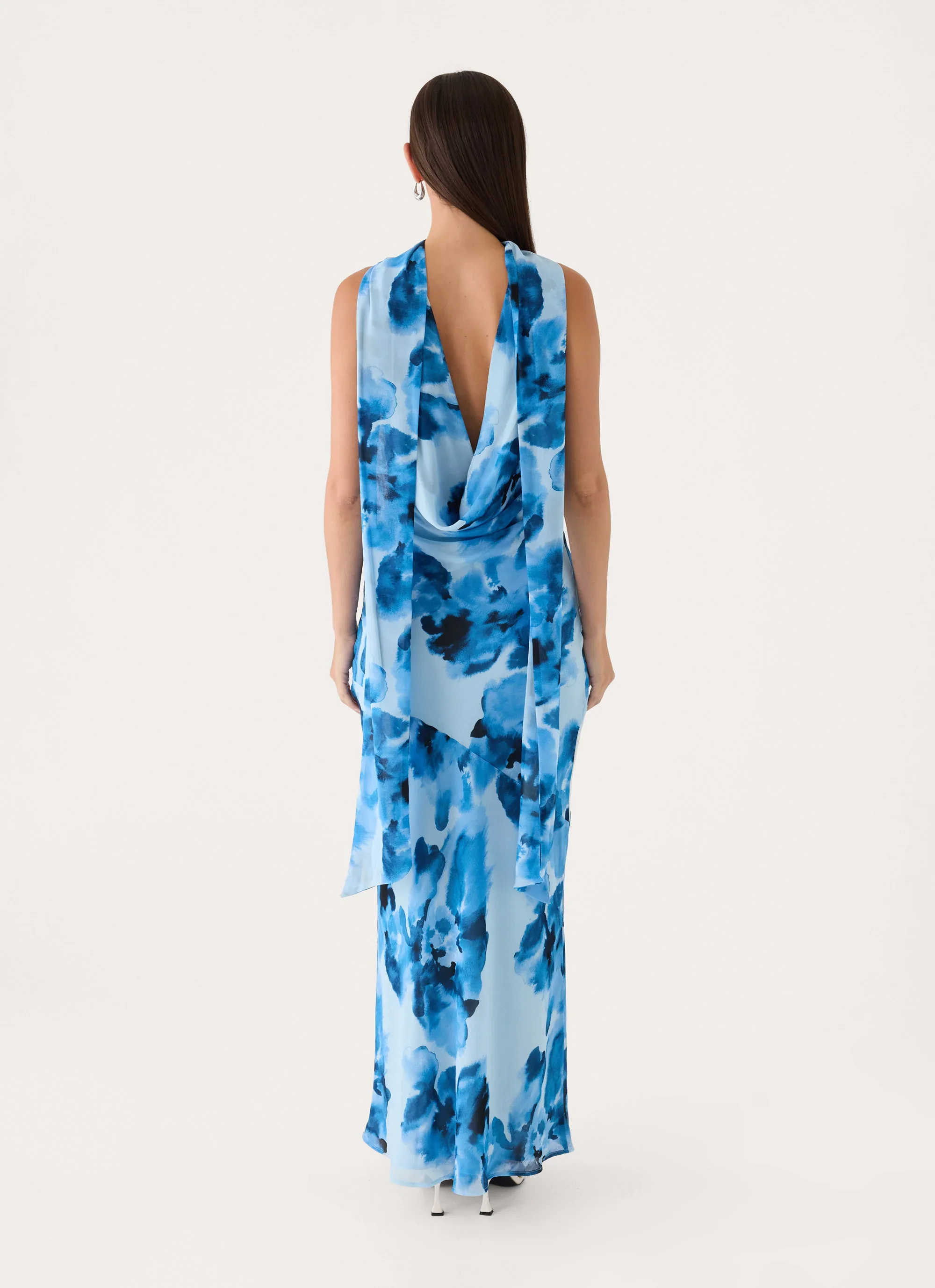 Florae Scarf Maxi Dress - Bluebella Print