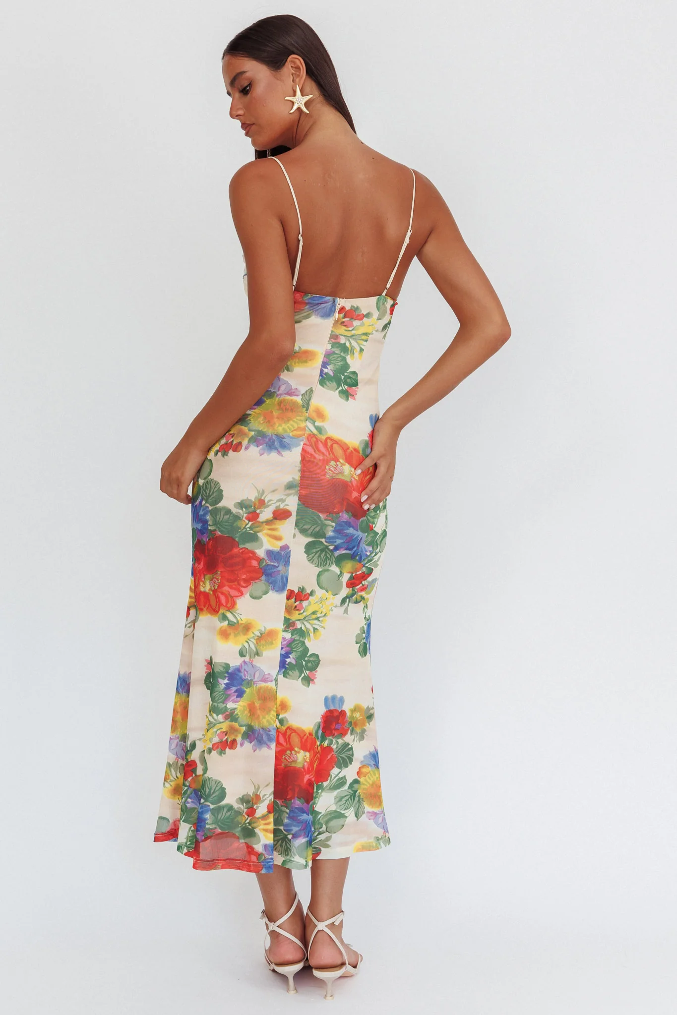 Days Ahead Mesh Overlay Maxi Dress Floral Pink