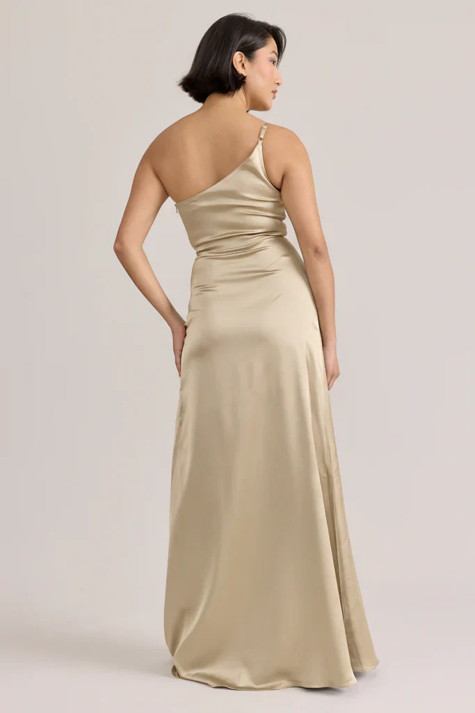 Ellapink  Satin Dress Gold Champagne | Ready To Ship