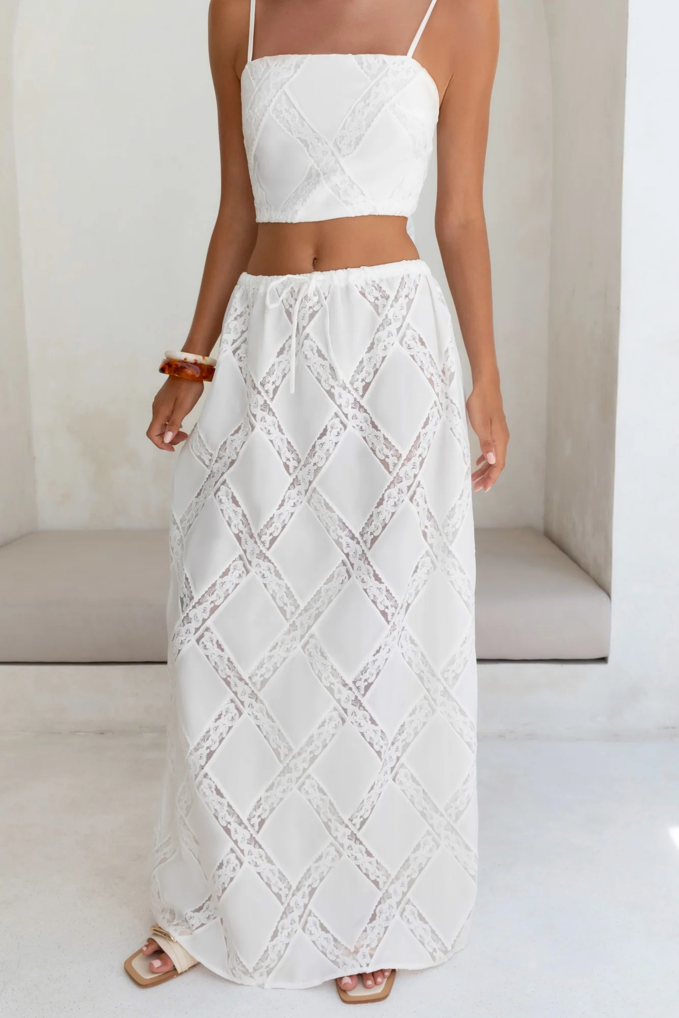 Ocean Air Oasis Maxi Skirt White - luluinthesky