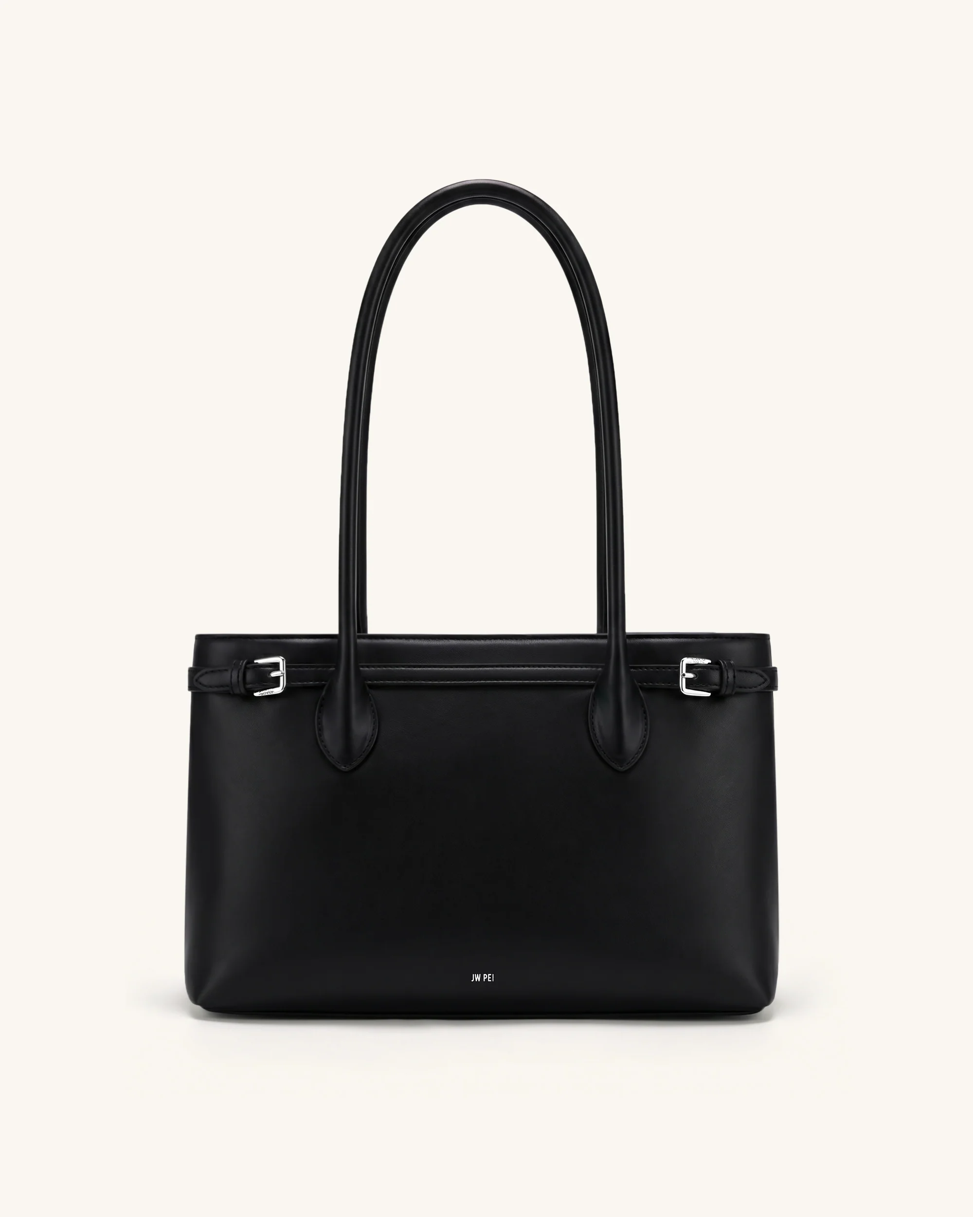 Camille Buckle Strap Tote Bag - Black