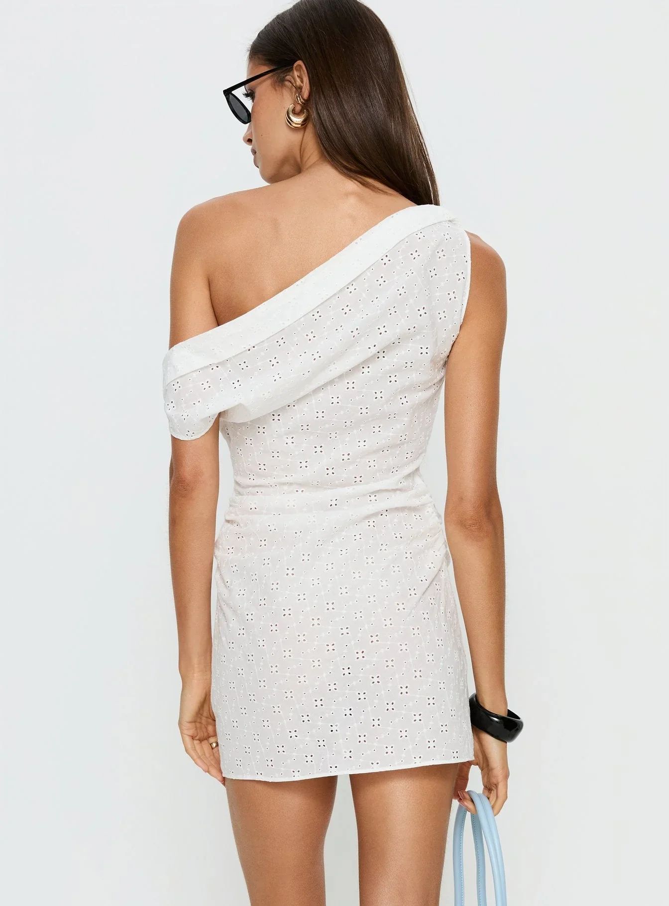 Sweetheart Mini Dress White Anglaise - luluinthesky