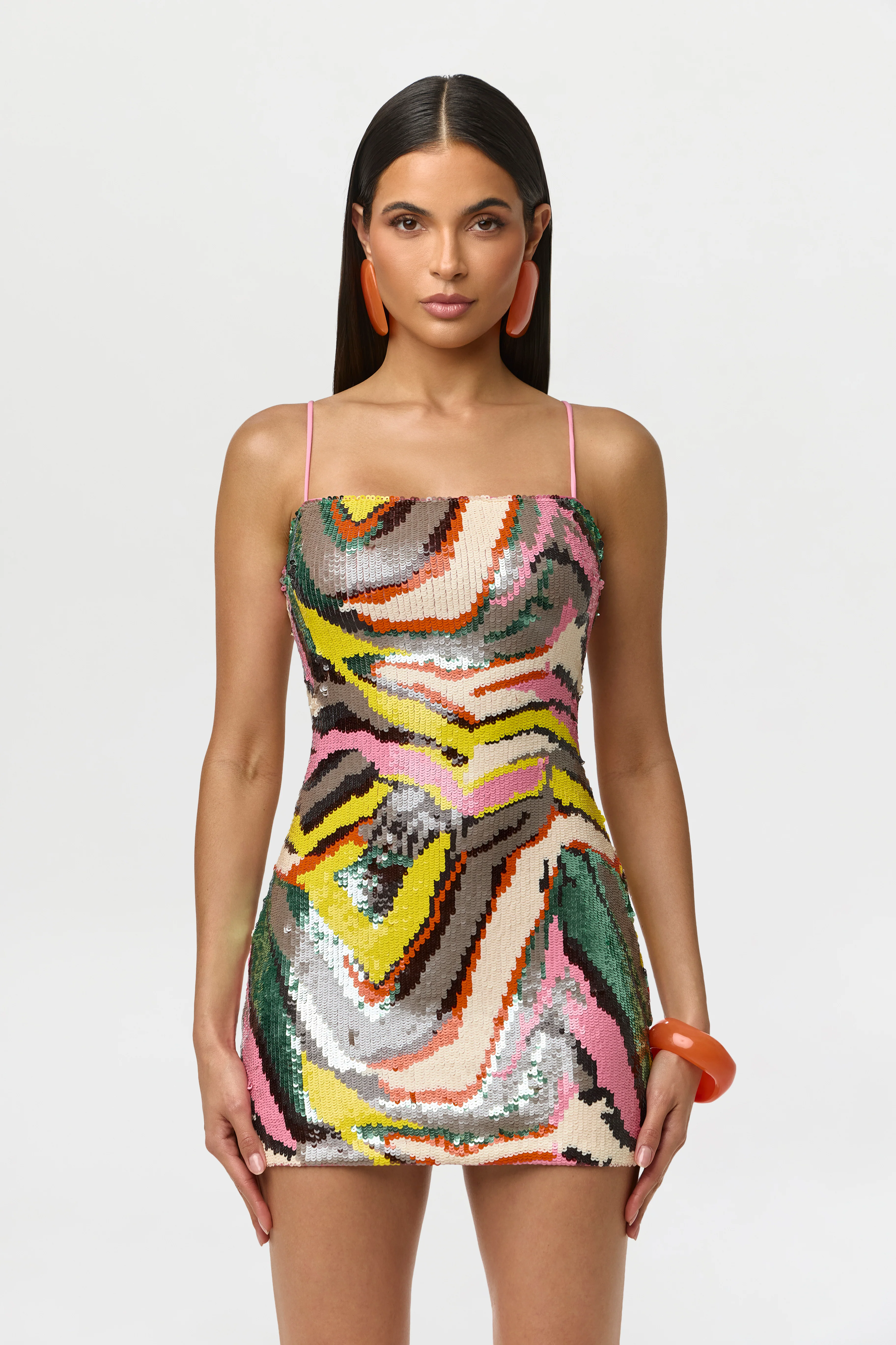Sequin Abstract Mini Dress