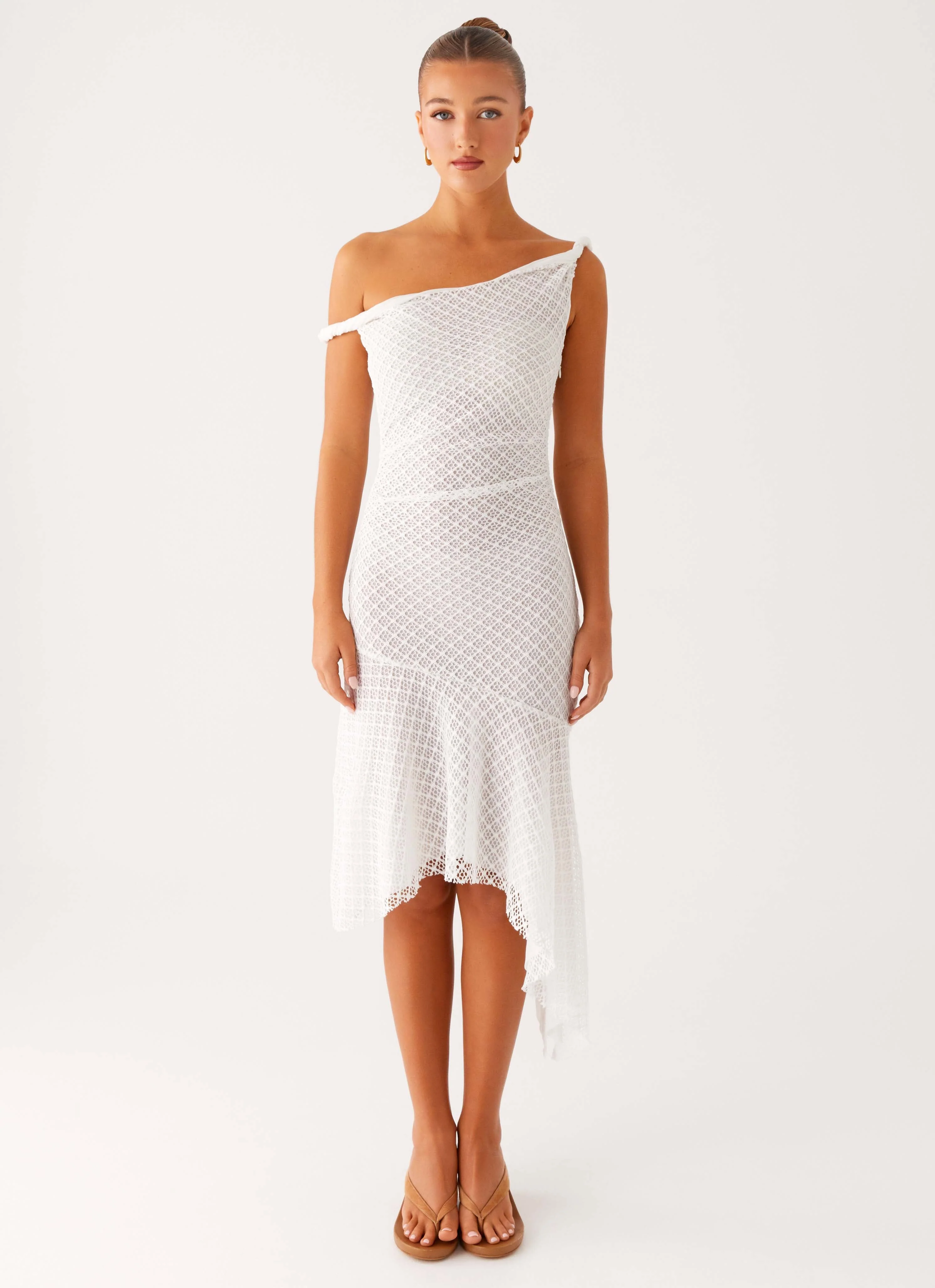 Huntah Midi Dress - Ivory - luluinthesky