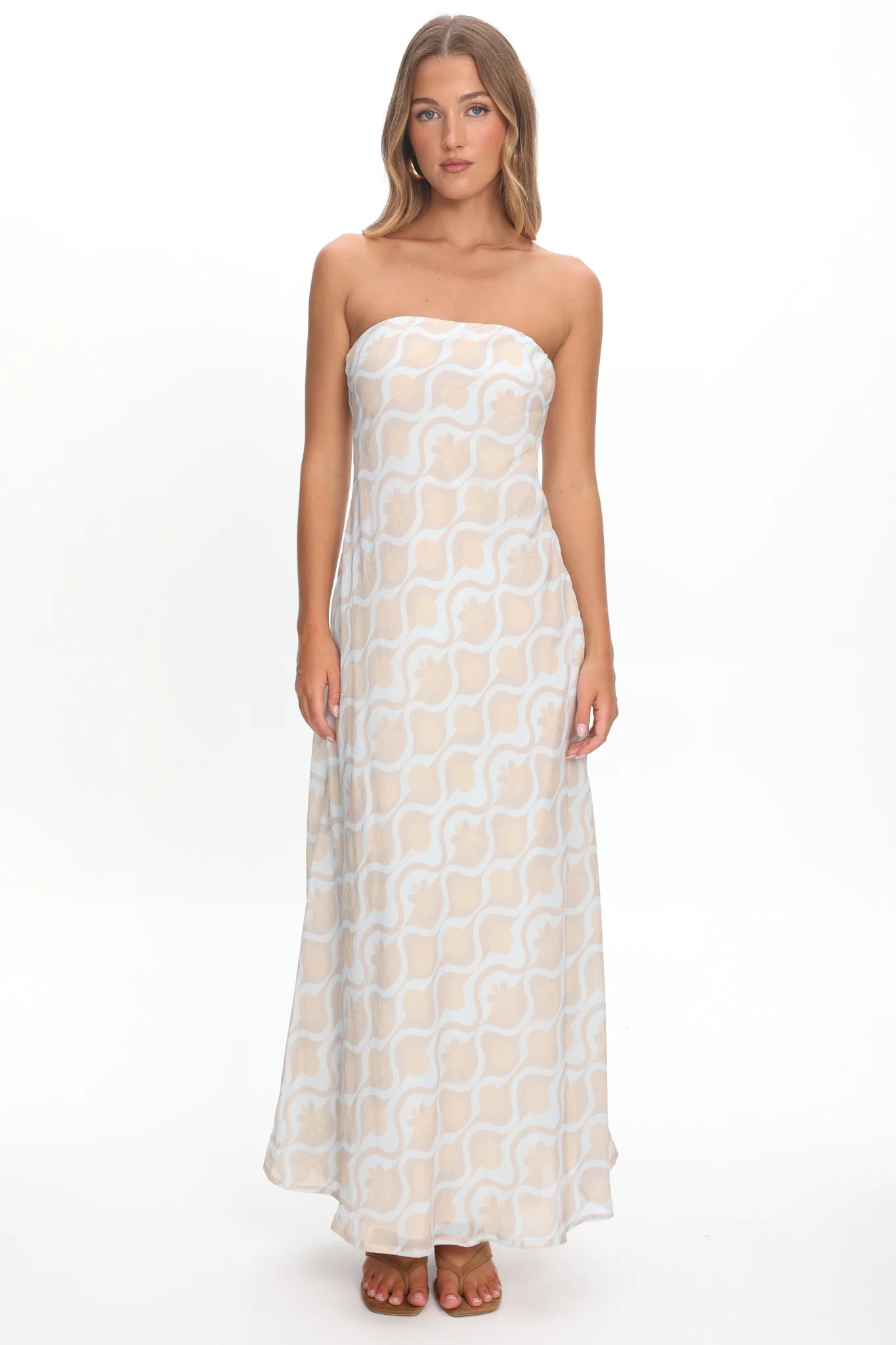 Artice Strapless Maxi Dress Print Geo