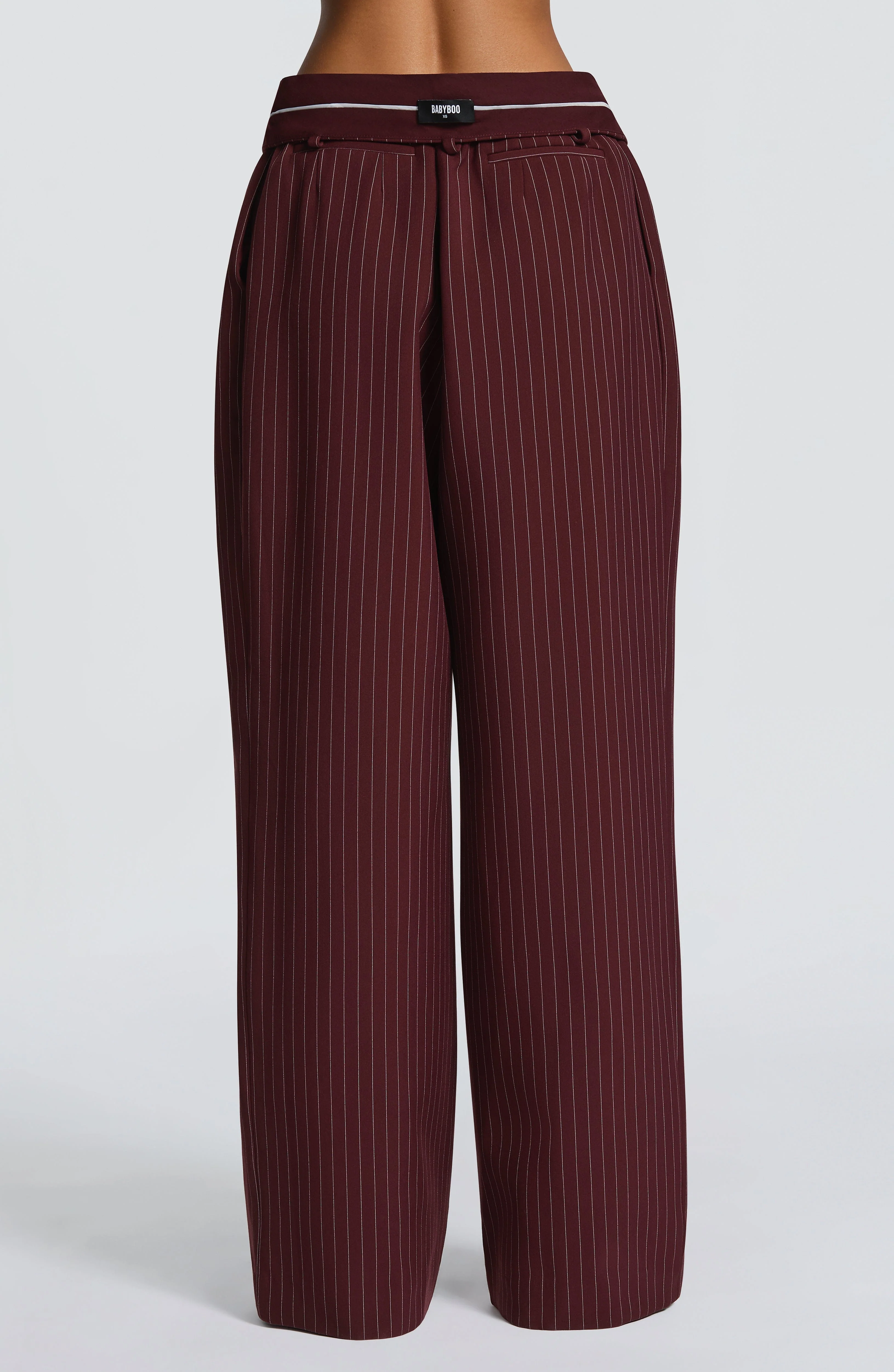 Kirsty Pants - Burgundy Pinstripe
