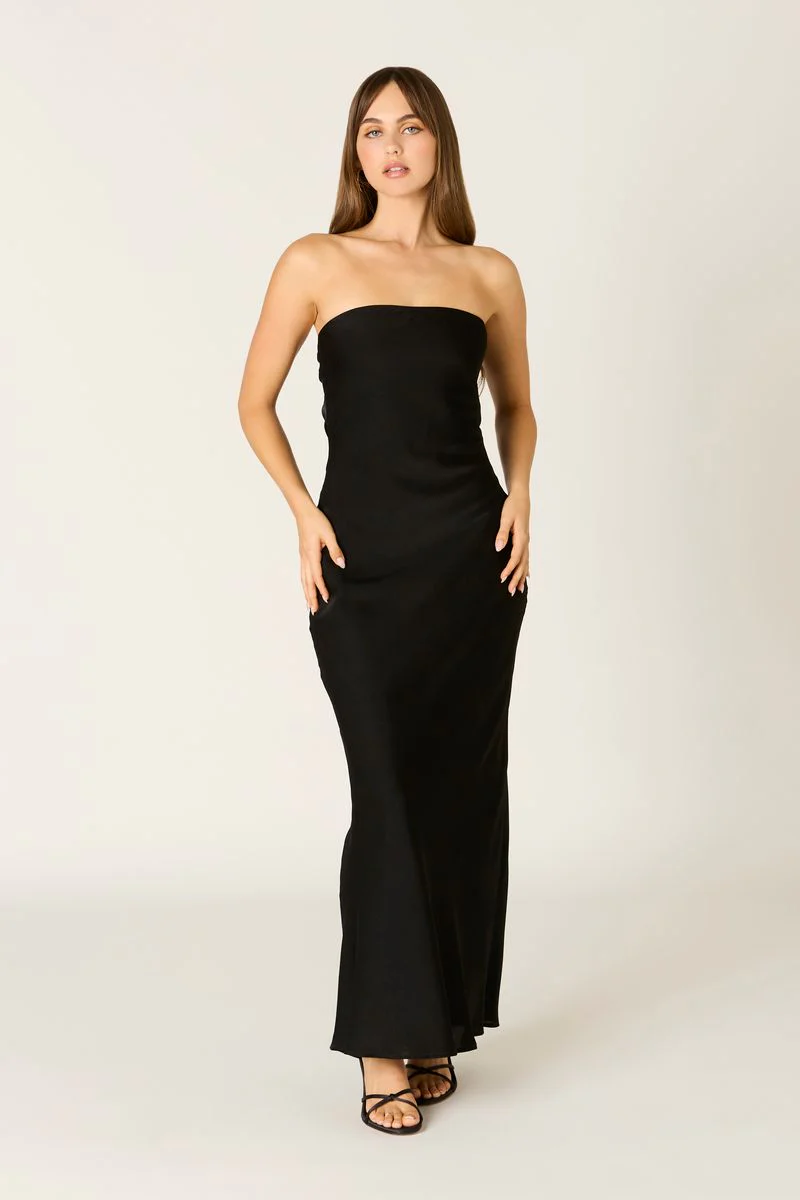 Tie-back Strapless Maxi Dress