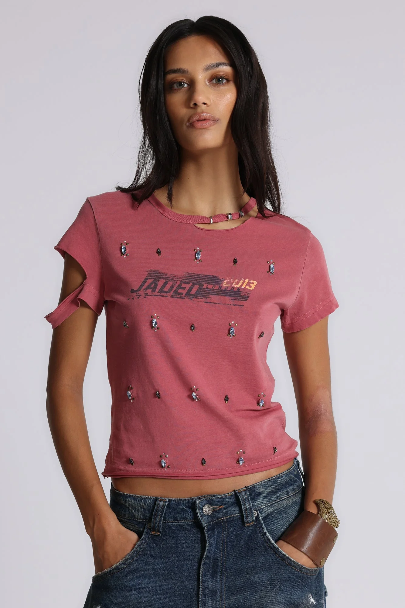 Rally Distressed Embellished Tee