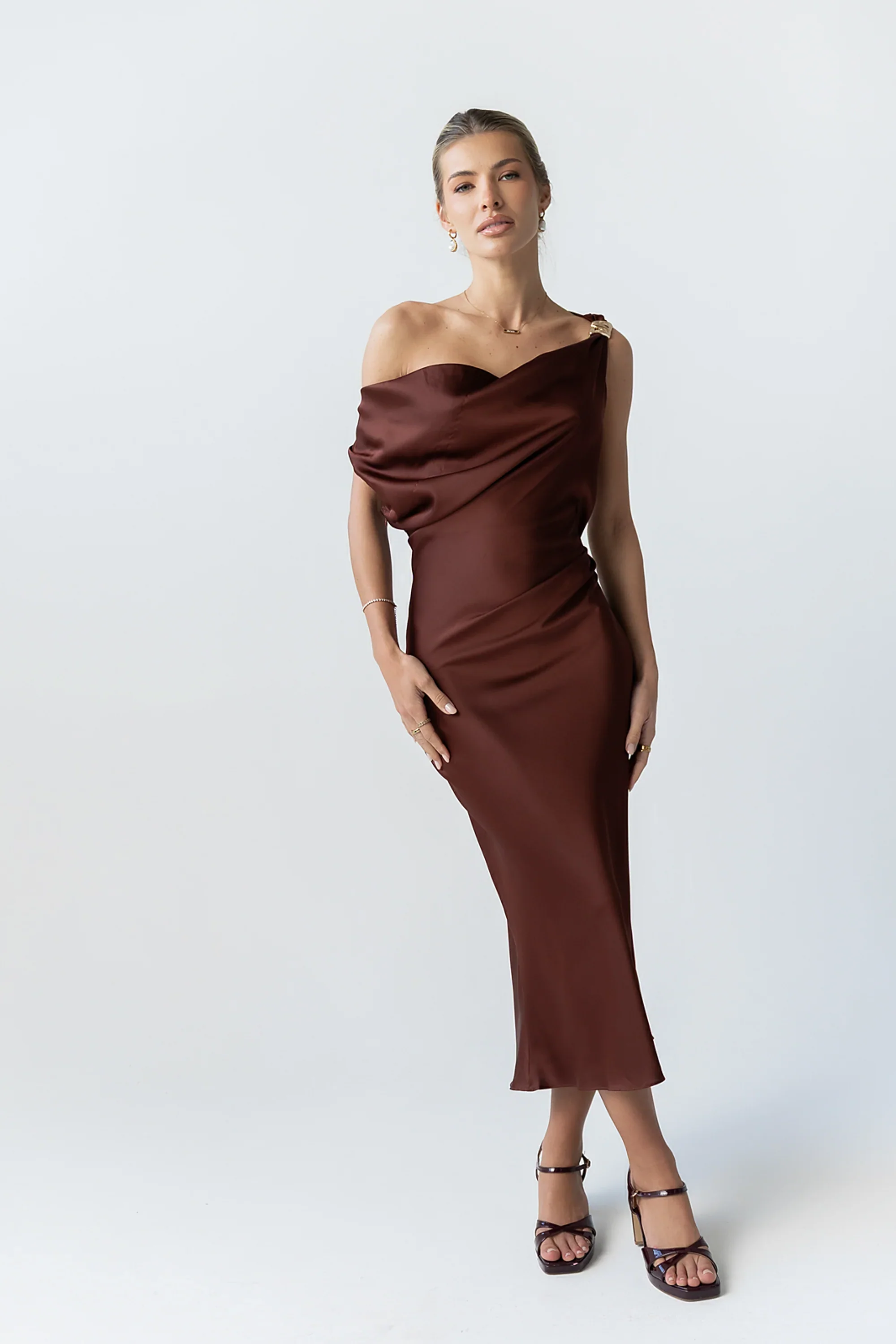 Marcella Satin Midi Dress