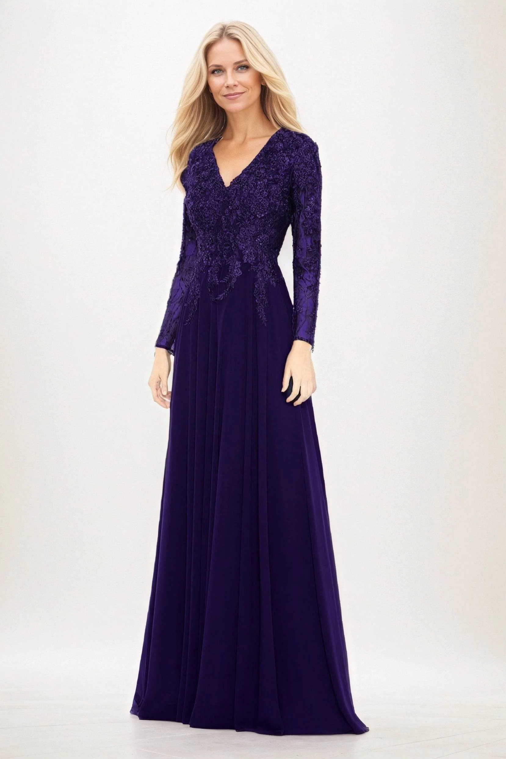 A-Line Maxi Chiffon Mother of the Bride Dresses CM0396