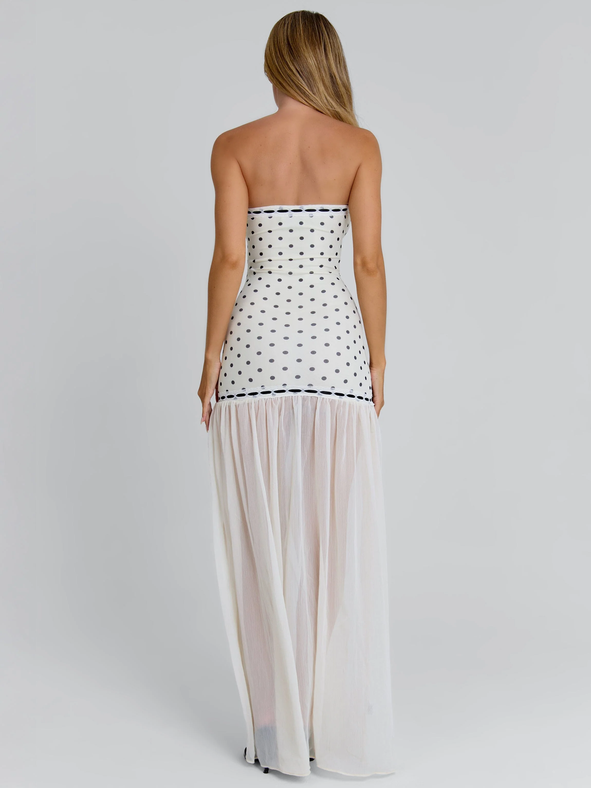Giana Maxi Dress Cream Polka Dot
