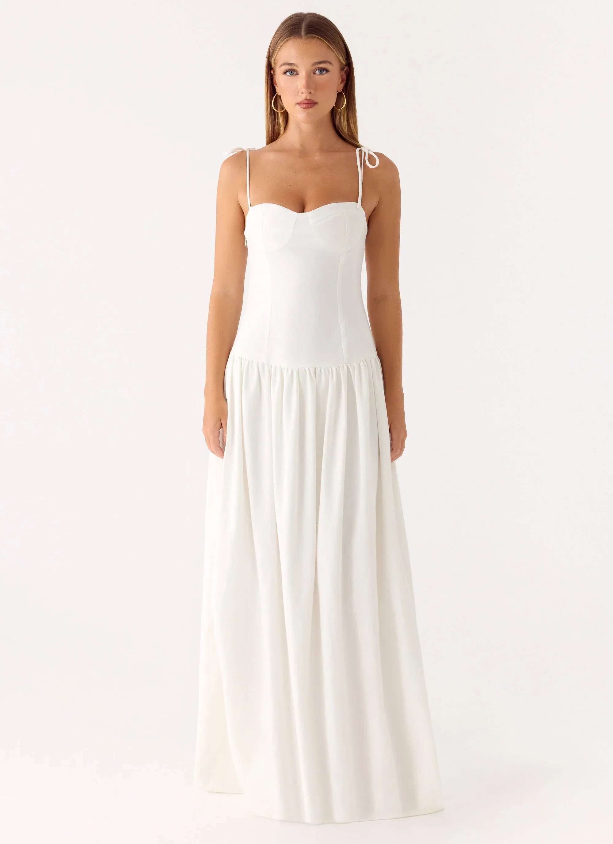 Giovanna Linen Maxi Dress - White - luluinthesky