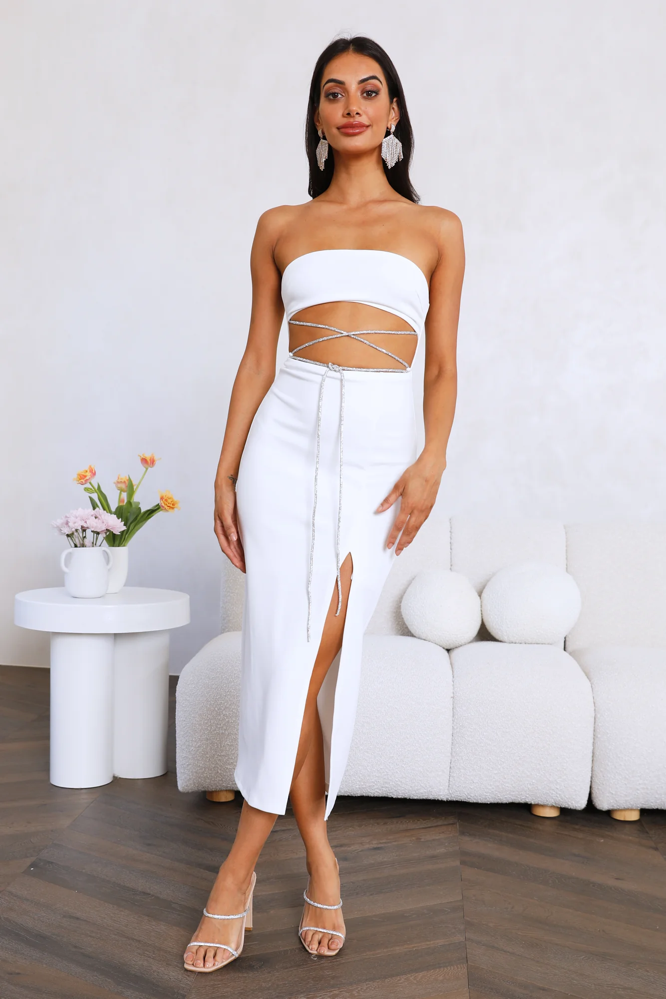 Live Big Midi Dress White - luluinthesky