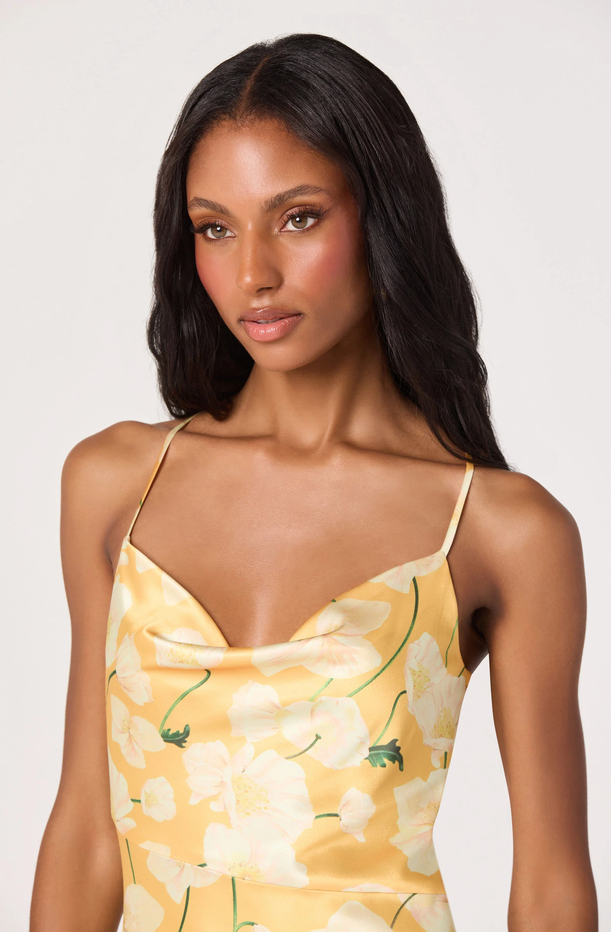 Paloma Cowl Neck Asymmetric Mini Dress
