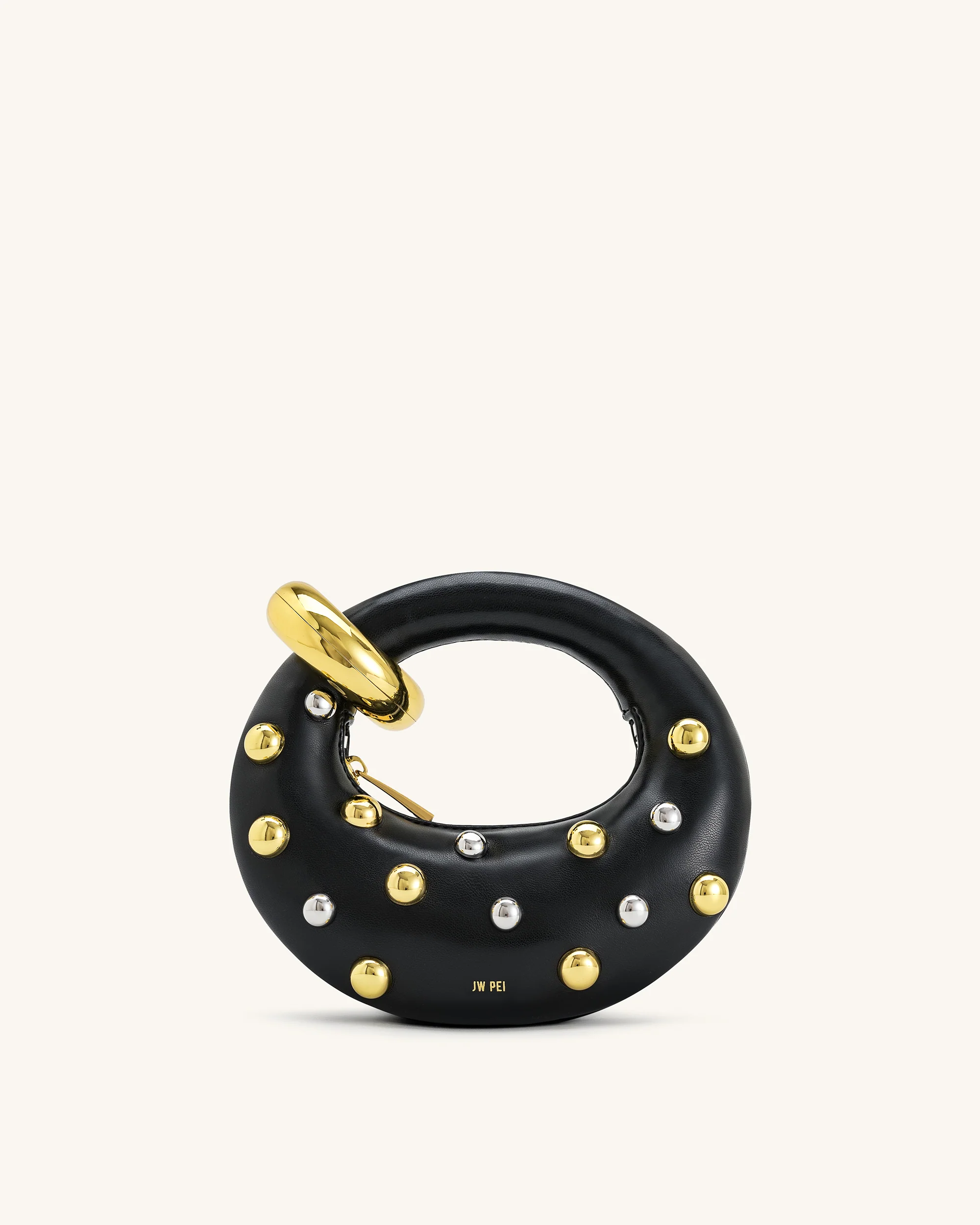 Abacus Studded Mini Top Handle Bag - Black