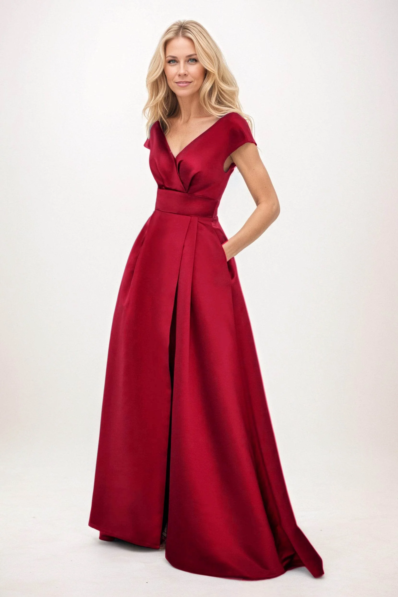 A-Line Maxi Satin Mother of the Bride Dresses CM0408