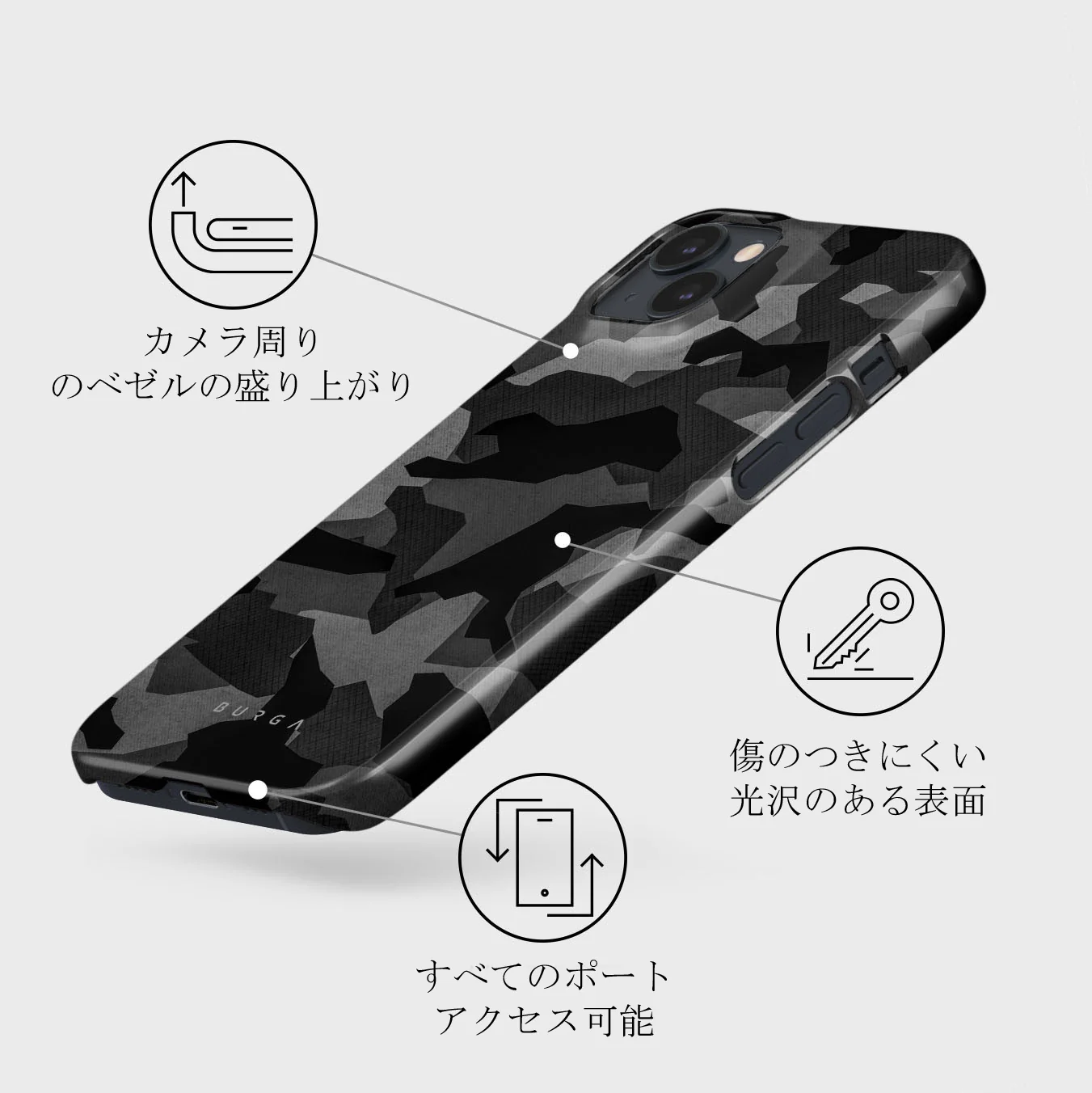 Night Black Camouflage - iPhone 13 Mini ケース