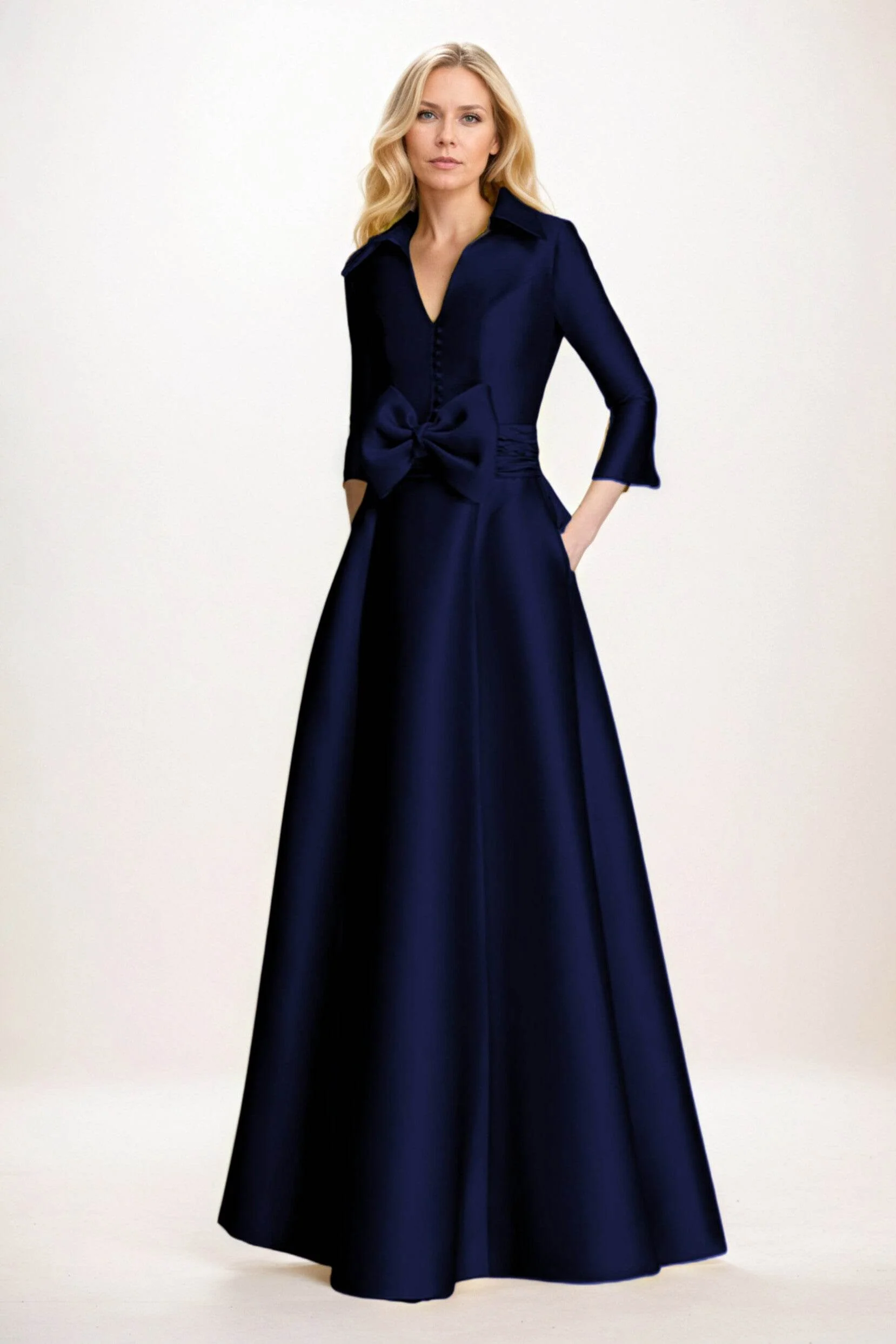 A-Line Maxi Satin Mother of the Bride Dresses CM0402