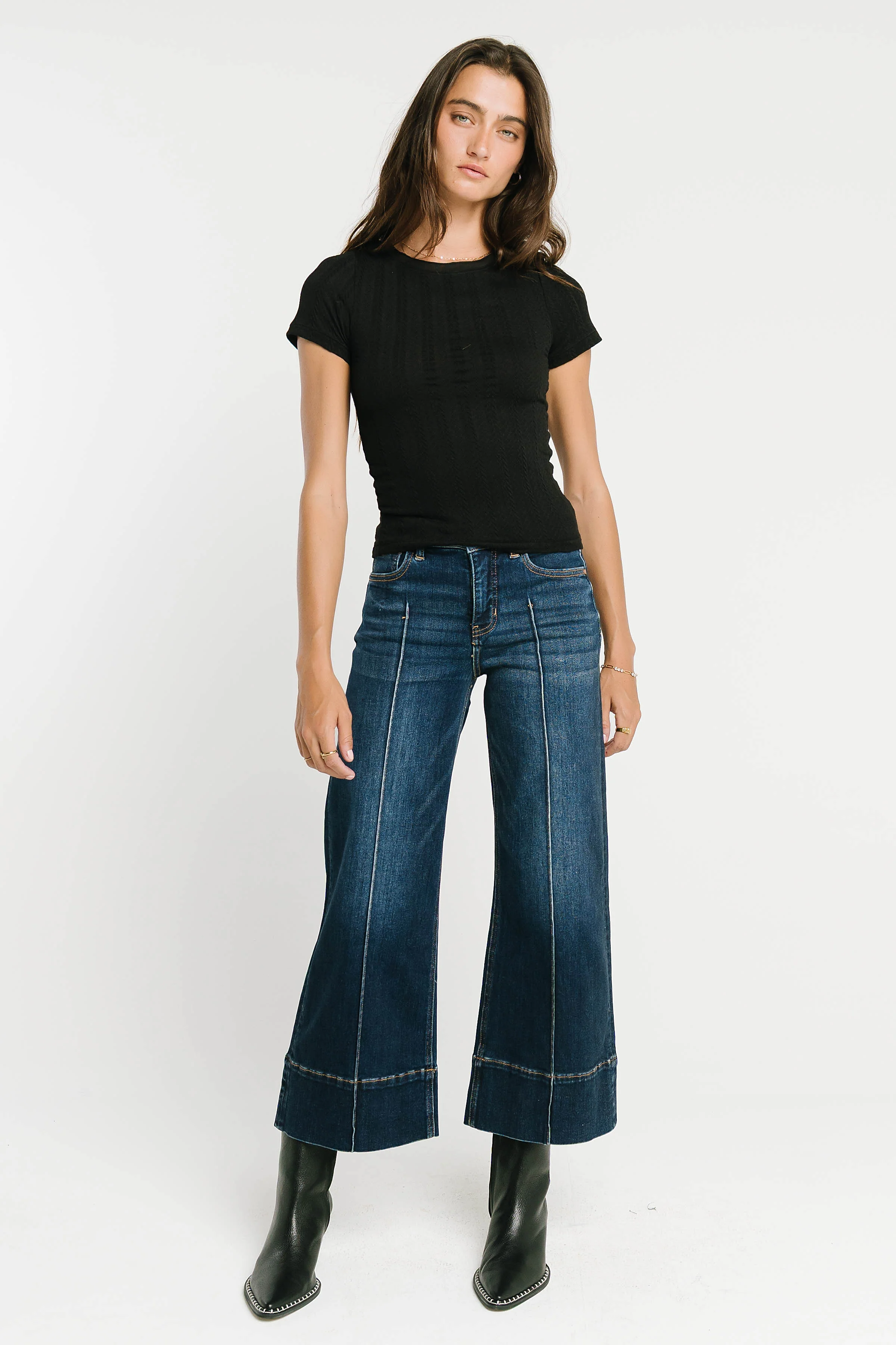 Merritt Texture Top in Black
