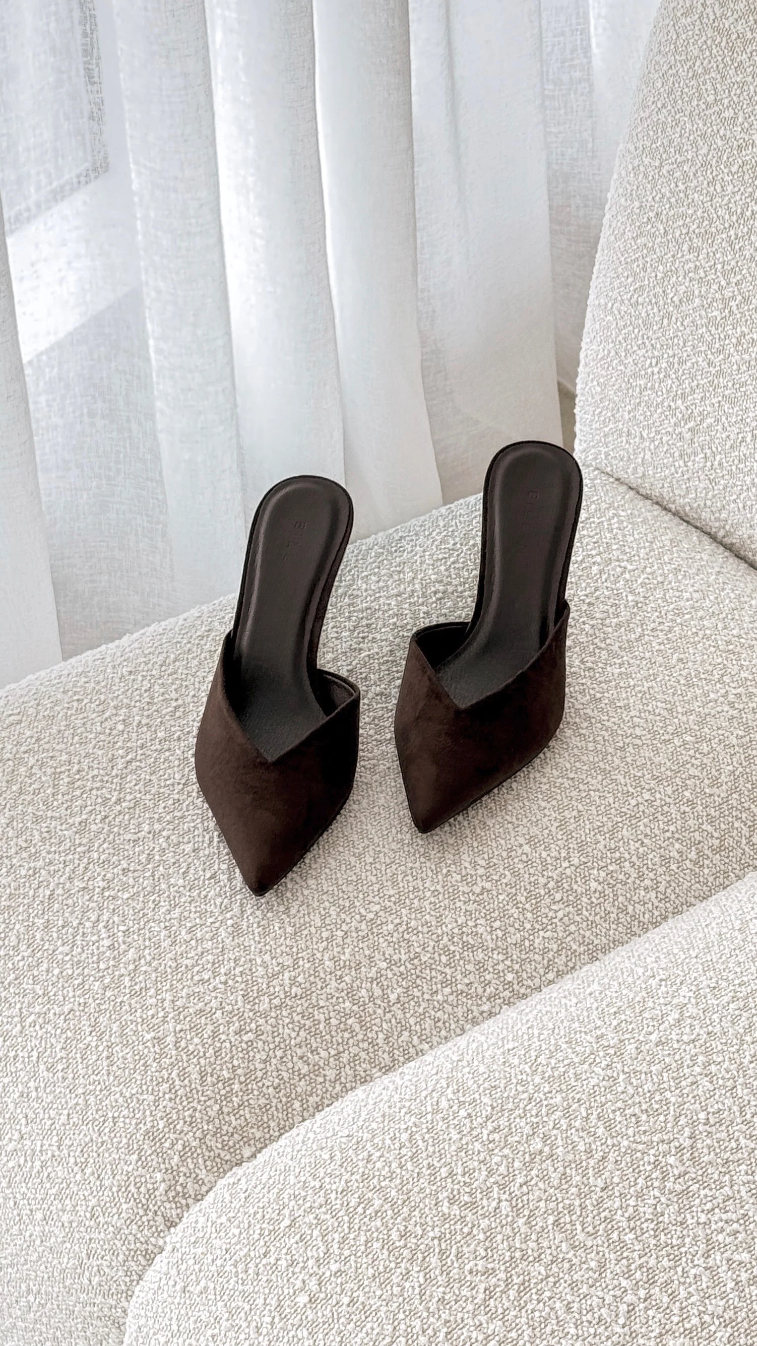 Karey Heel - Dark Cacao Suede