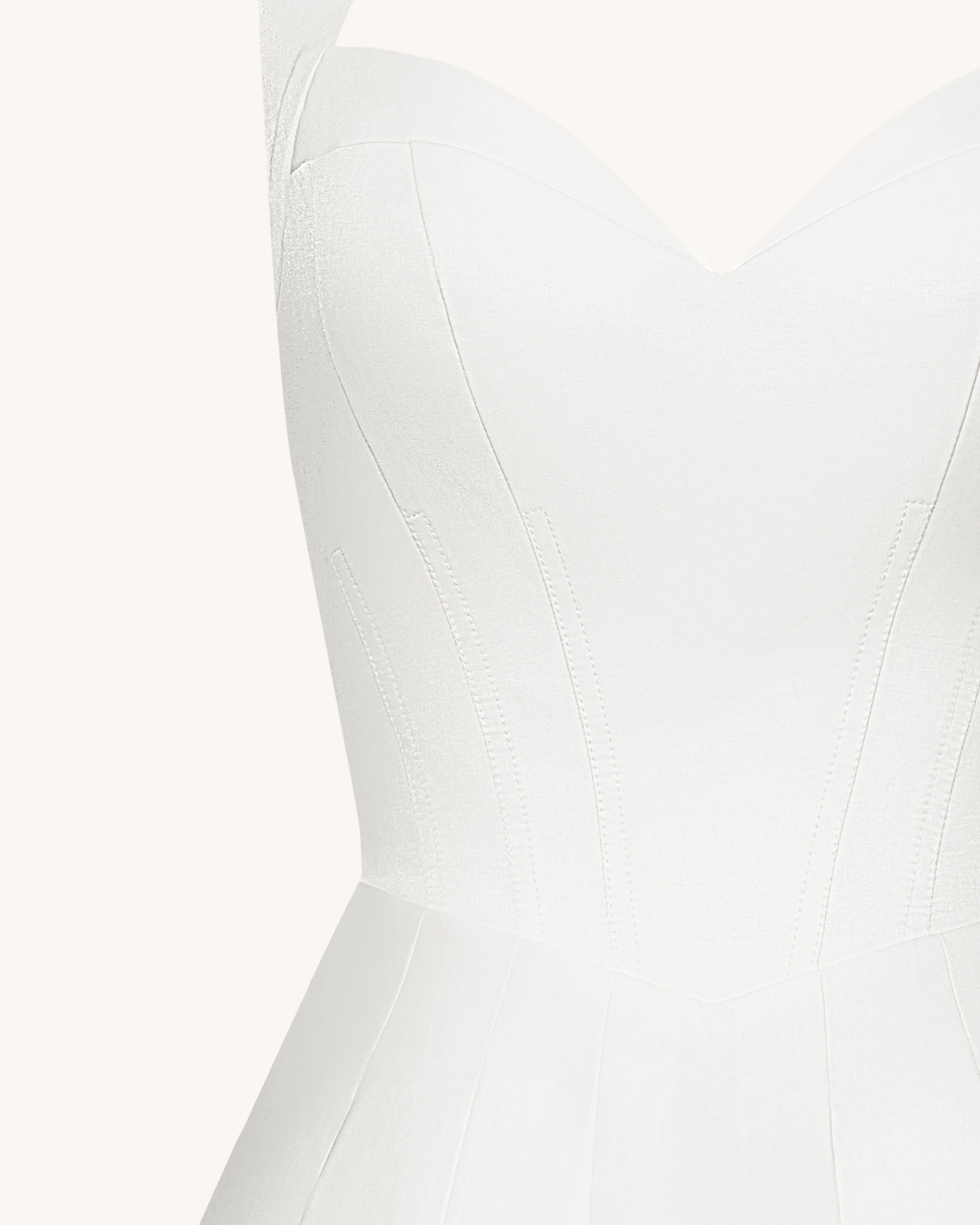 Pleated Bustier Halter Mini Dress - White - FASHION NOB