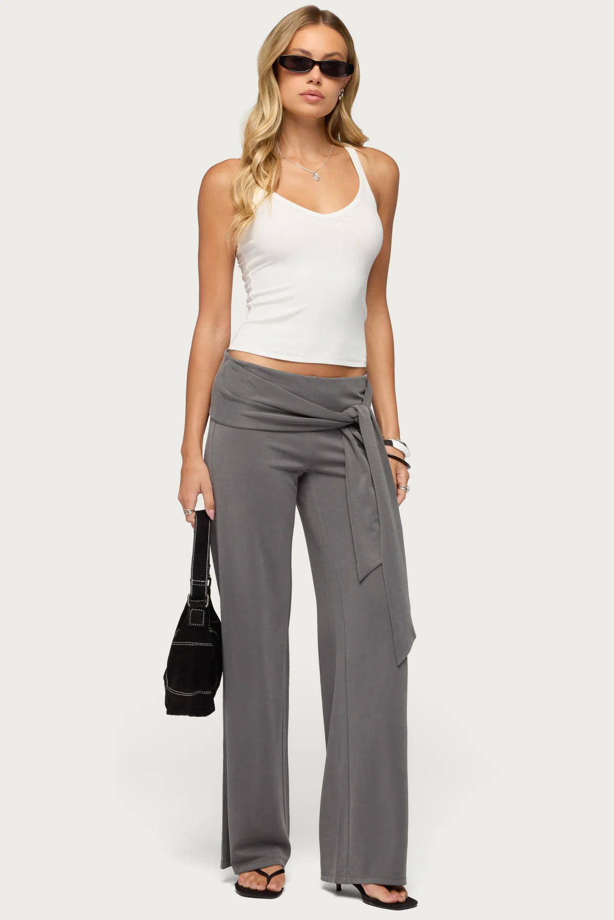 Juliena Ribbed V Neck Tank Top