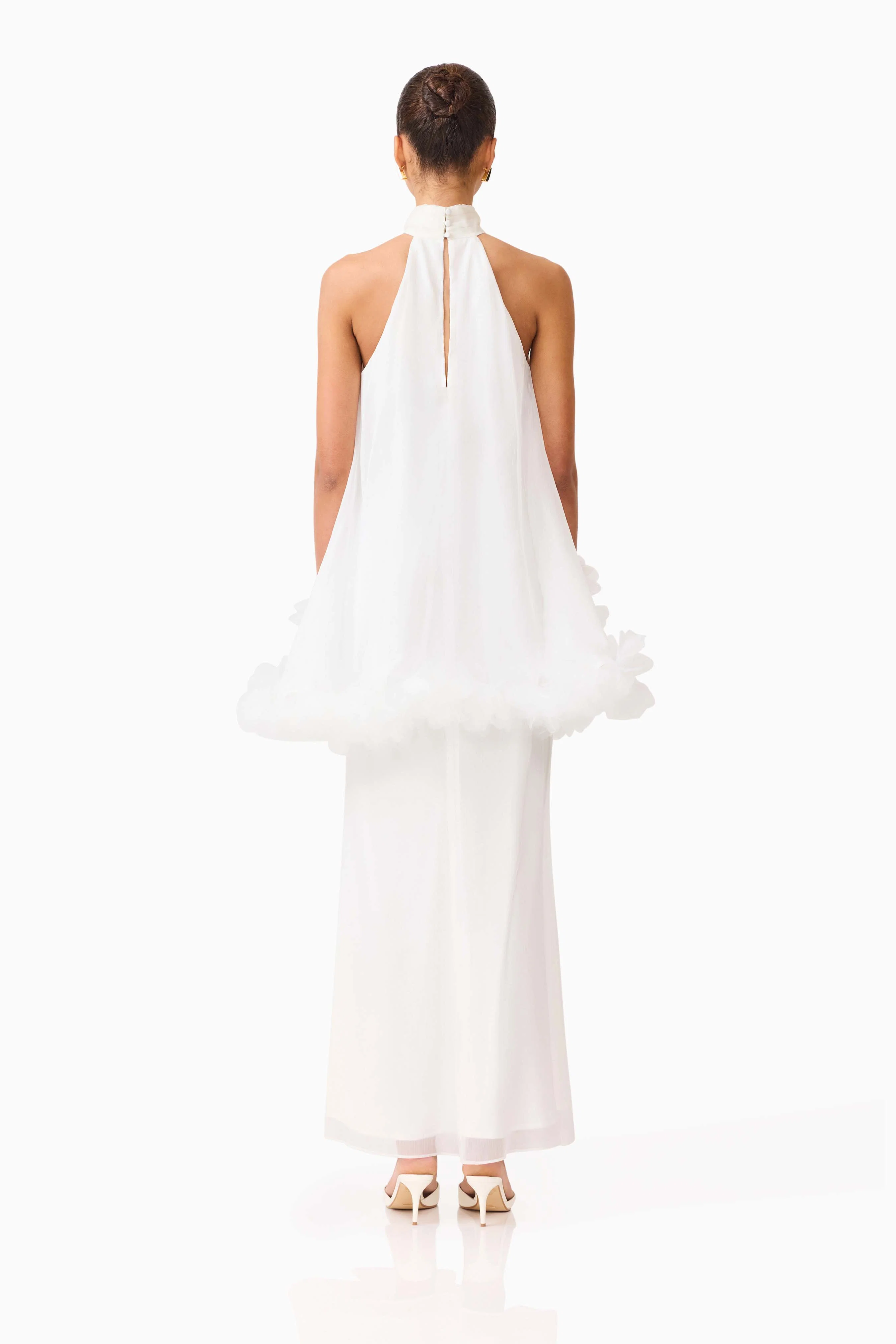 Poppy Cape Gown in White