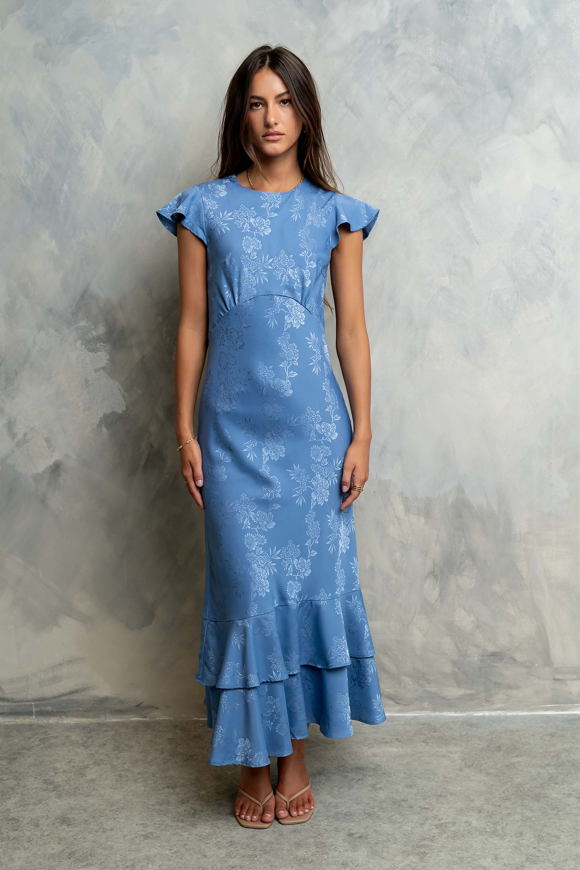 Azure Garden Floral Maxi Dress
