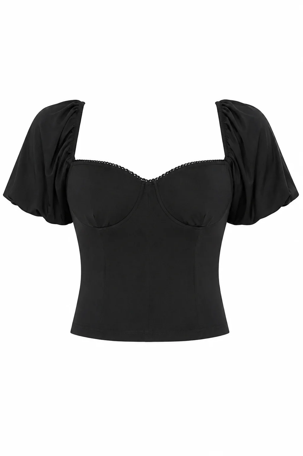 Jersey Knit Puff-Sleeve Top