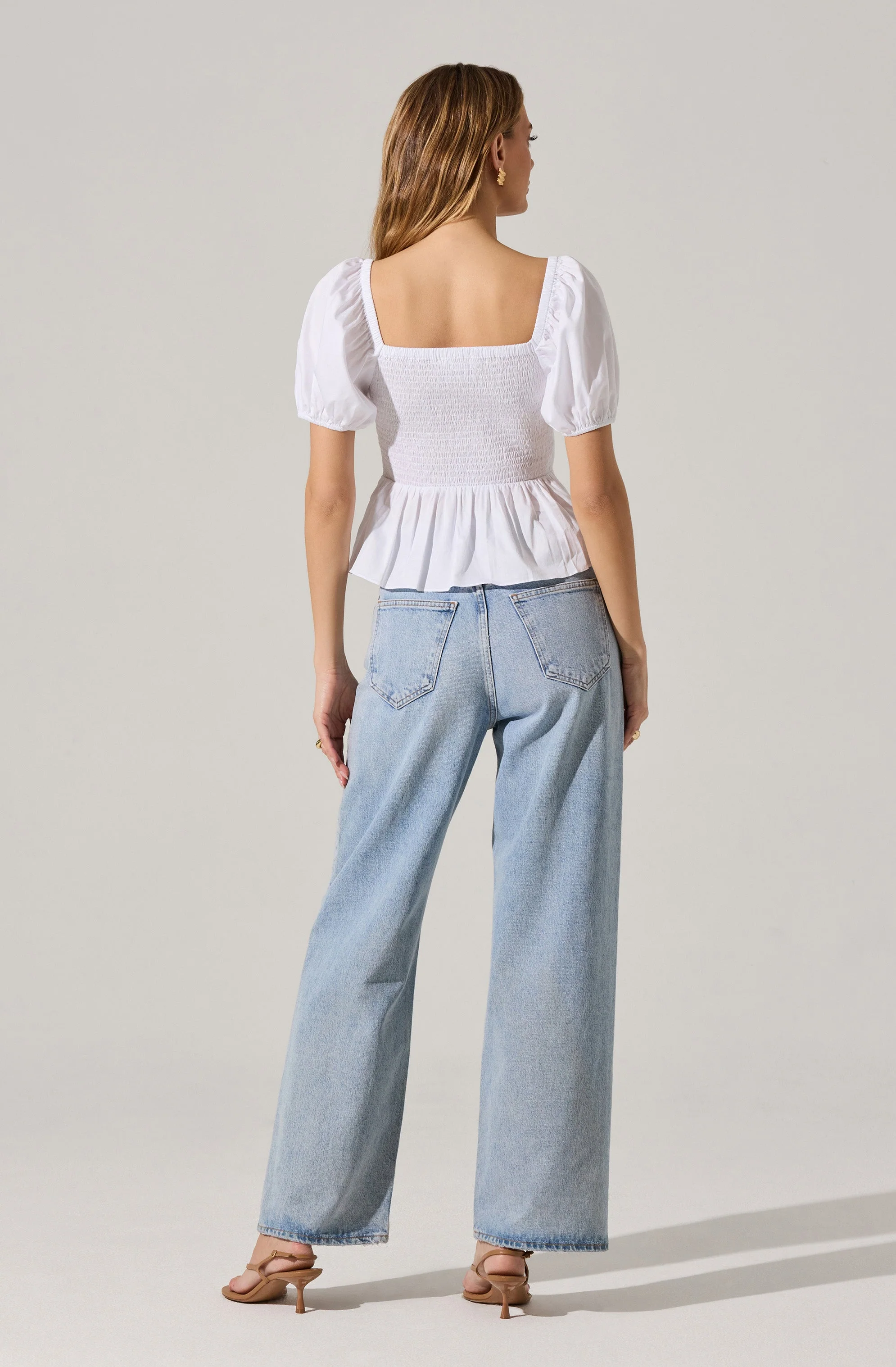 Bow Front Peplum Top