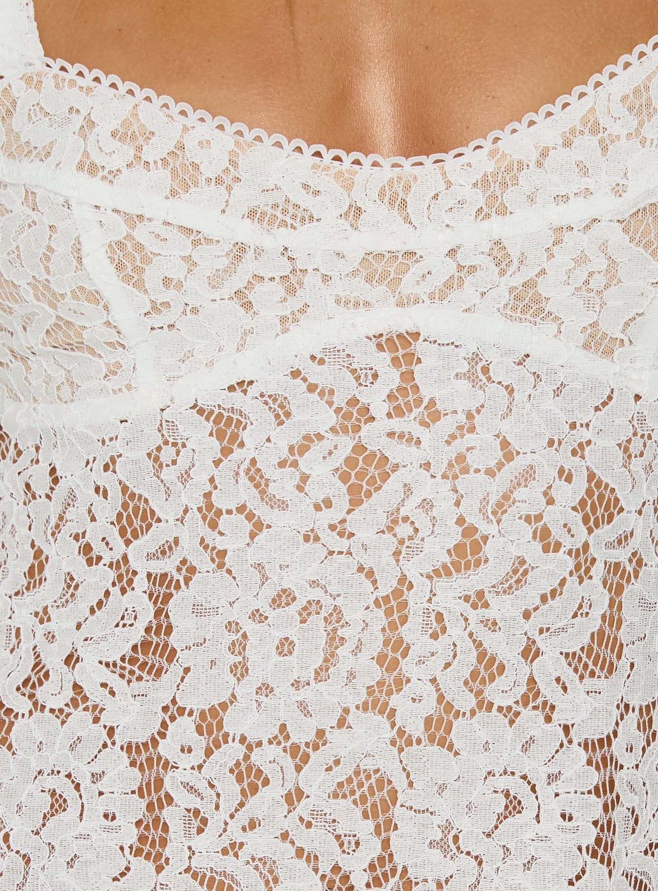 Rommi Lace Babydoll Mini Dress White - luluinthesky