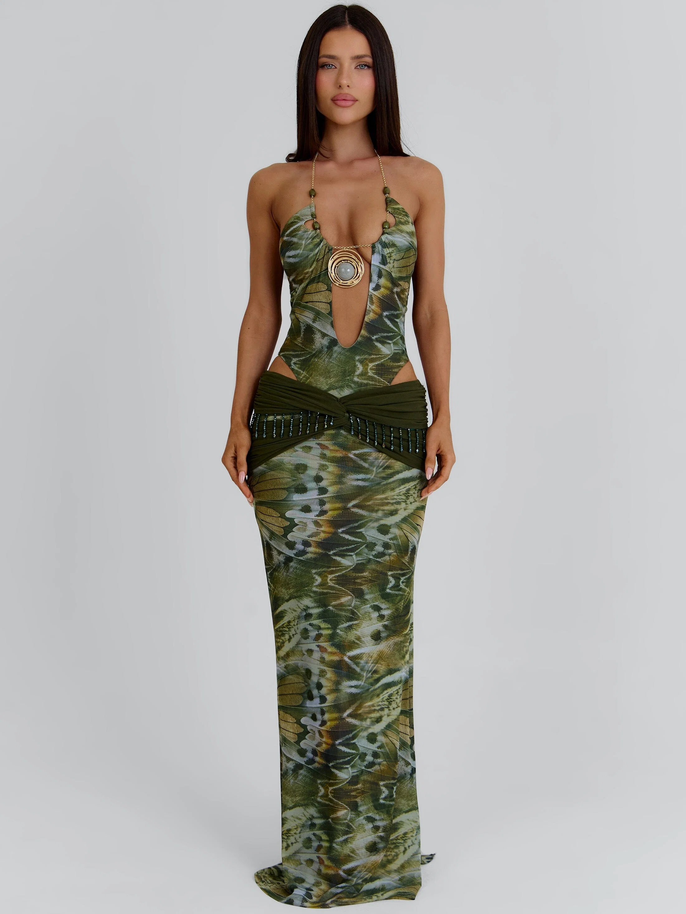 CLARISSE MAXI SKIRT ECRU WINGS