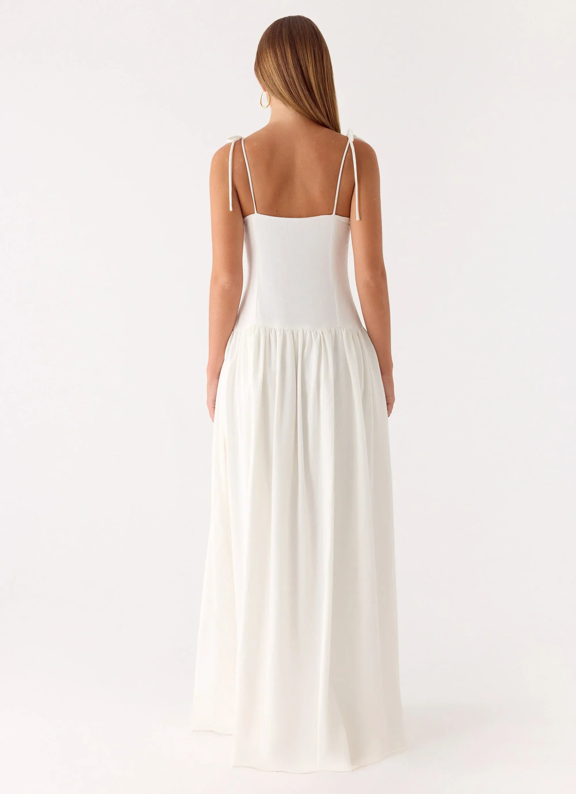 Giovanna Linen Maxi Dress - White - luluinthesky